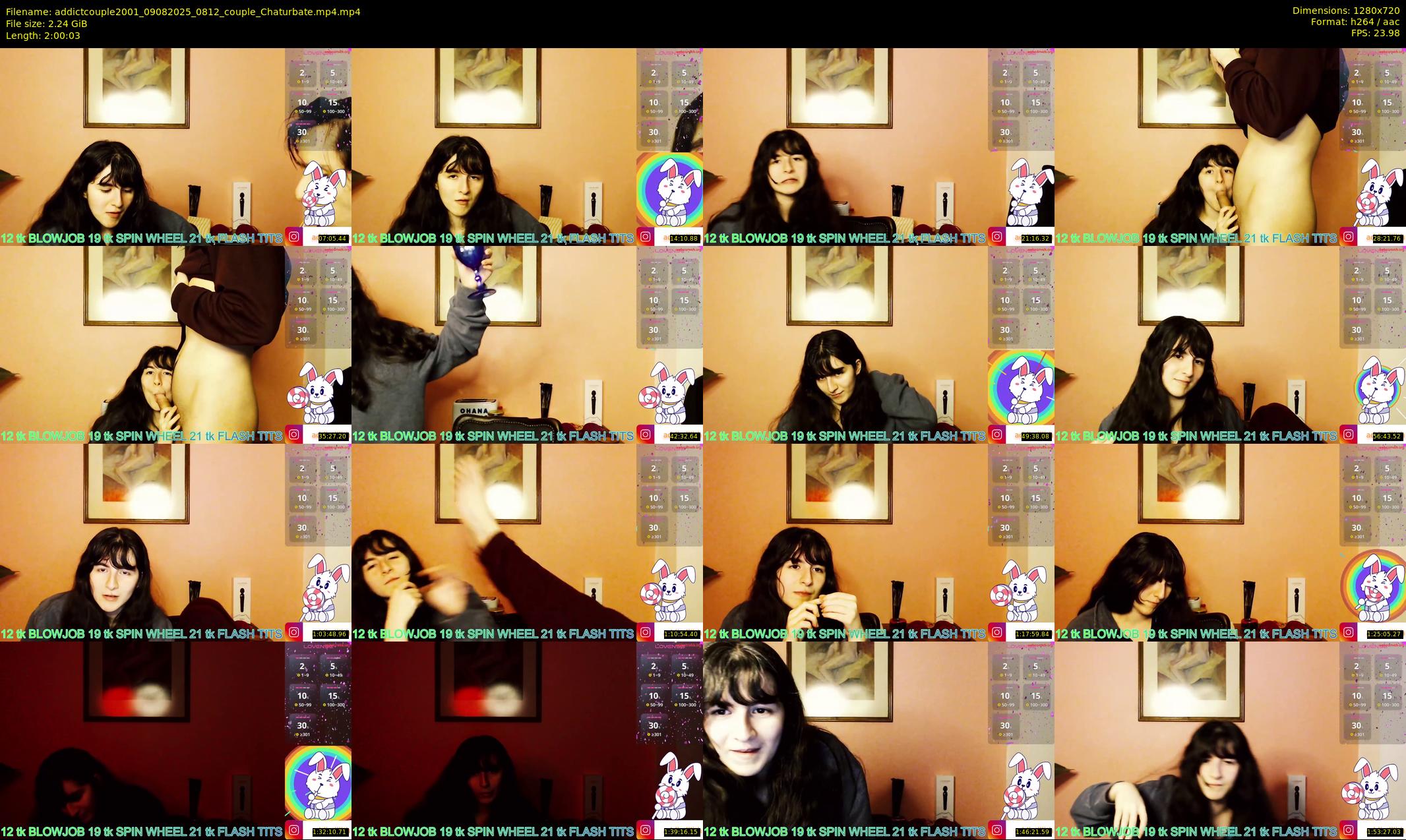 addictcouple2001 — 121 minute Chaturbate couple cam show recording, 720p, Aug 9, 2025