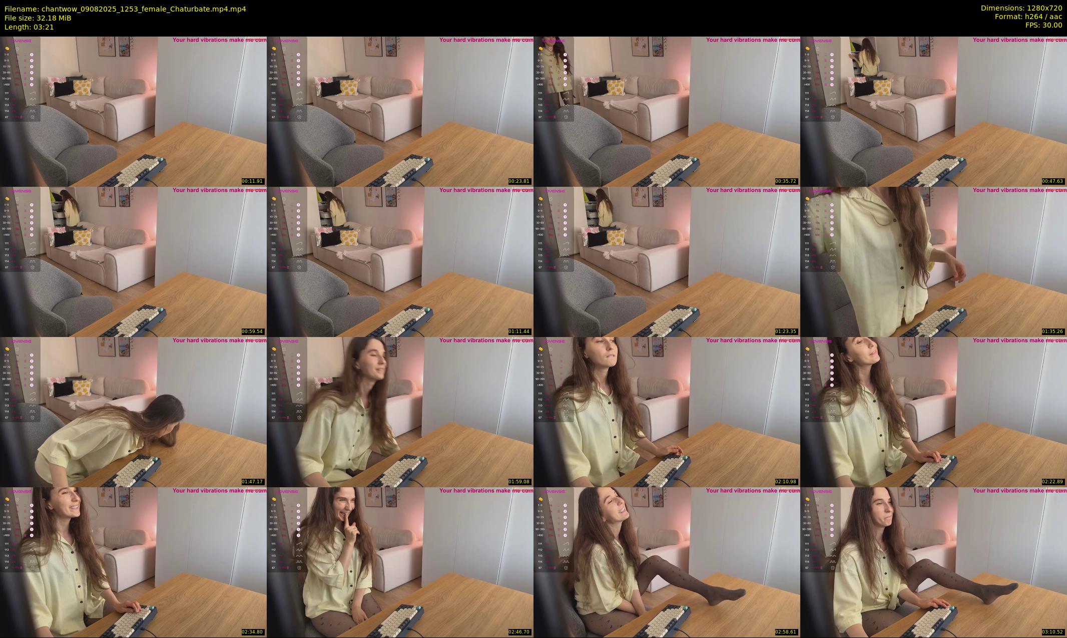 chantwow — 4 minute Chaturbate female cam show recording, 720p, Aug 9, 2025