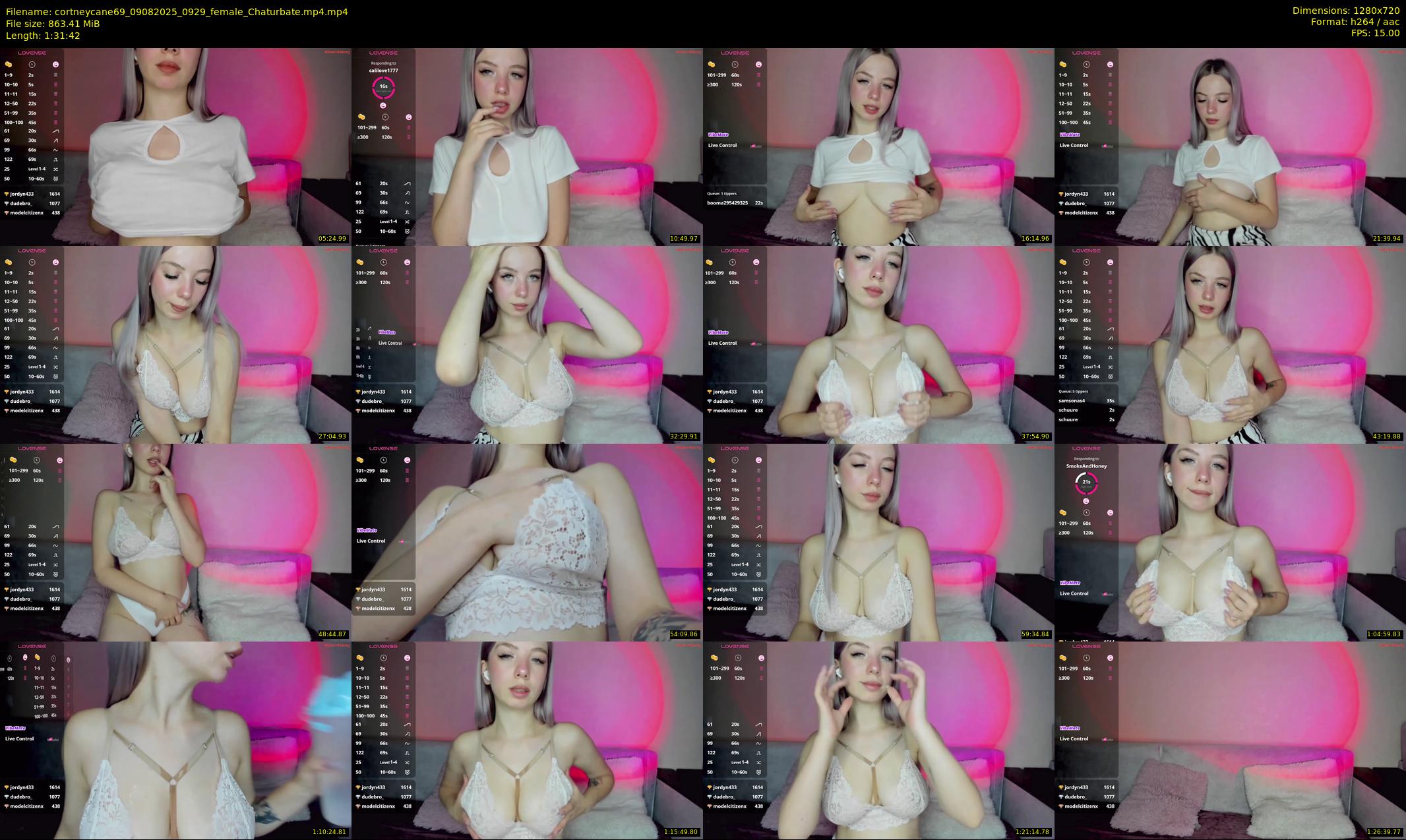 cortneycane69 — 92 minute Chaturbate female cam show recording, 720p, Aug 9, 2025