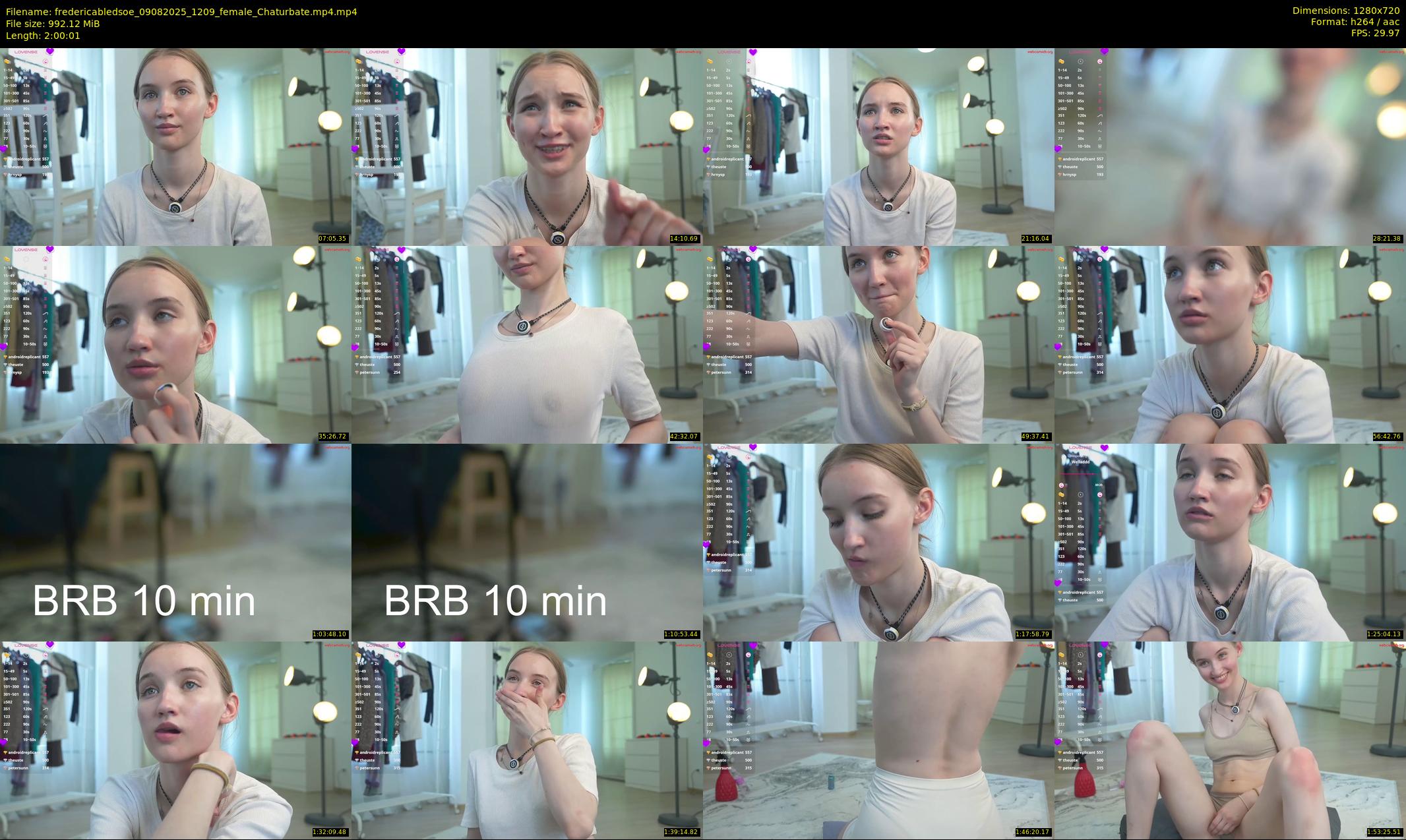 fredericabledsoe — 121 minute Chaturbate female cam show recording, 720p, Aug 9, 2025