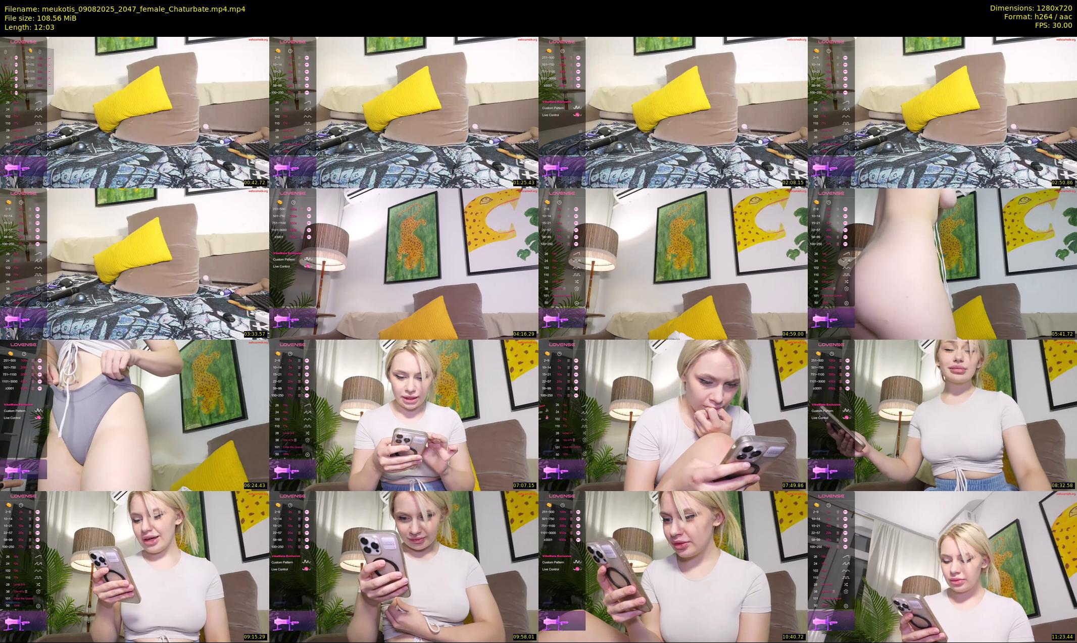meukotis — 13 minute Chaturbate female cam show recording, 720p, Aug 9, 2025