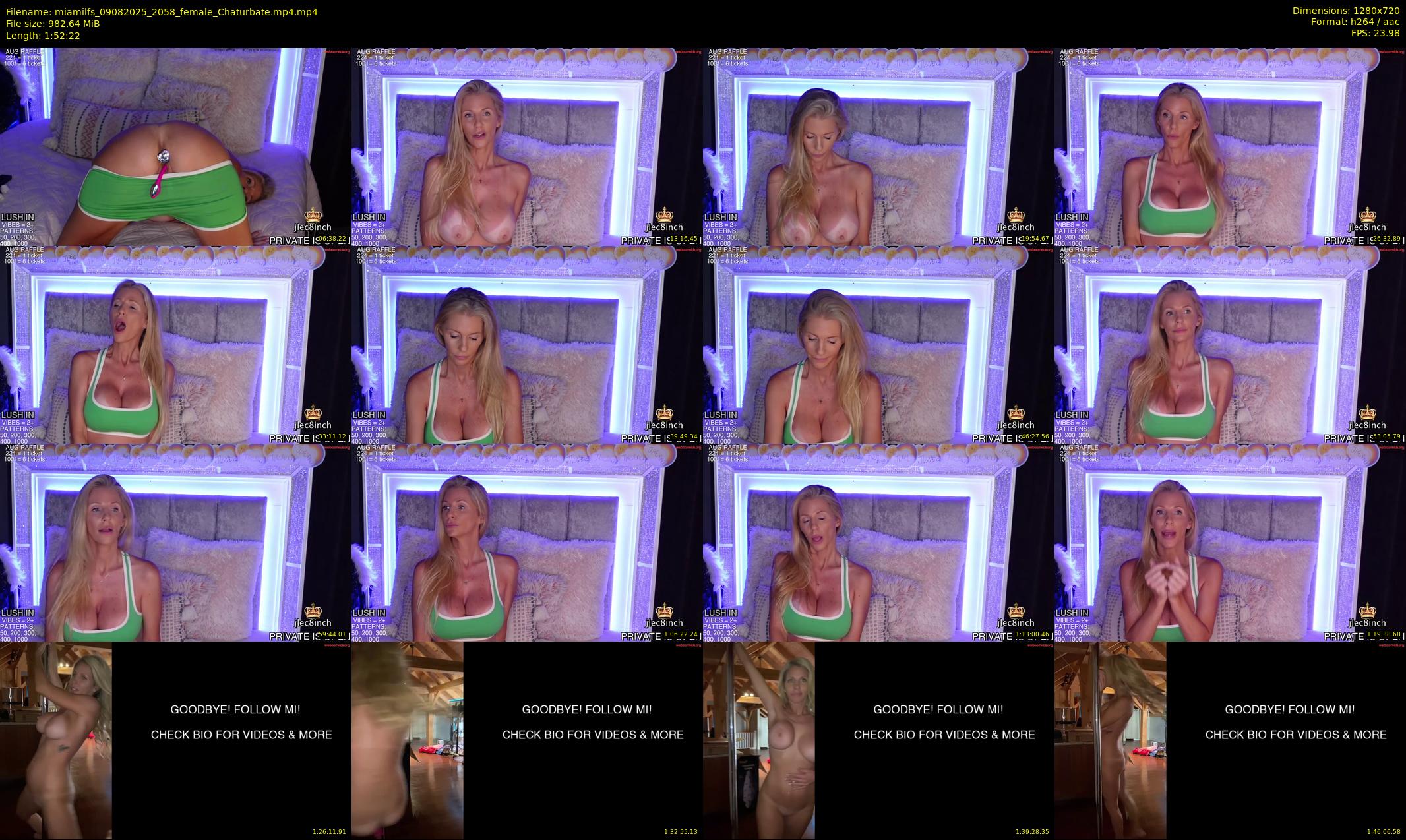 miamilfs — 113 minute Chaturbate female cam show recording, 720p, Aug 9, 2025