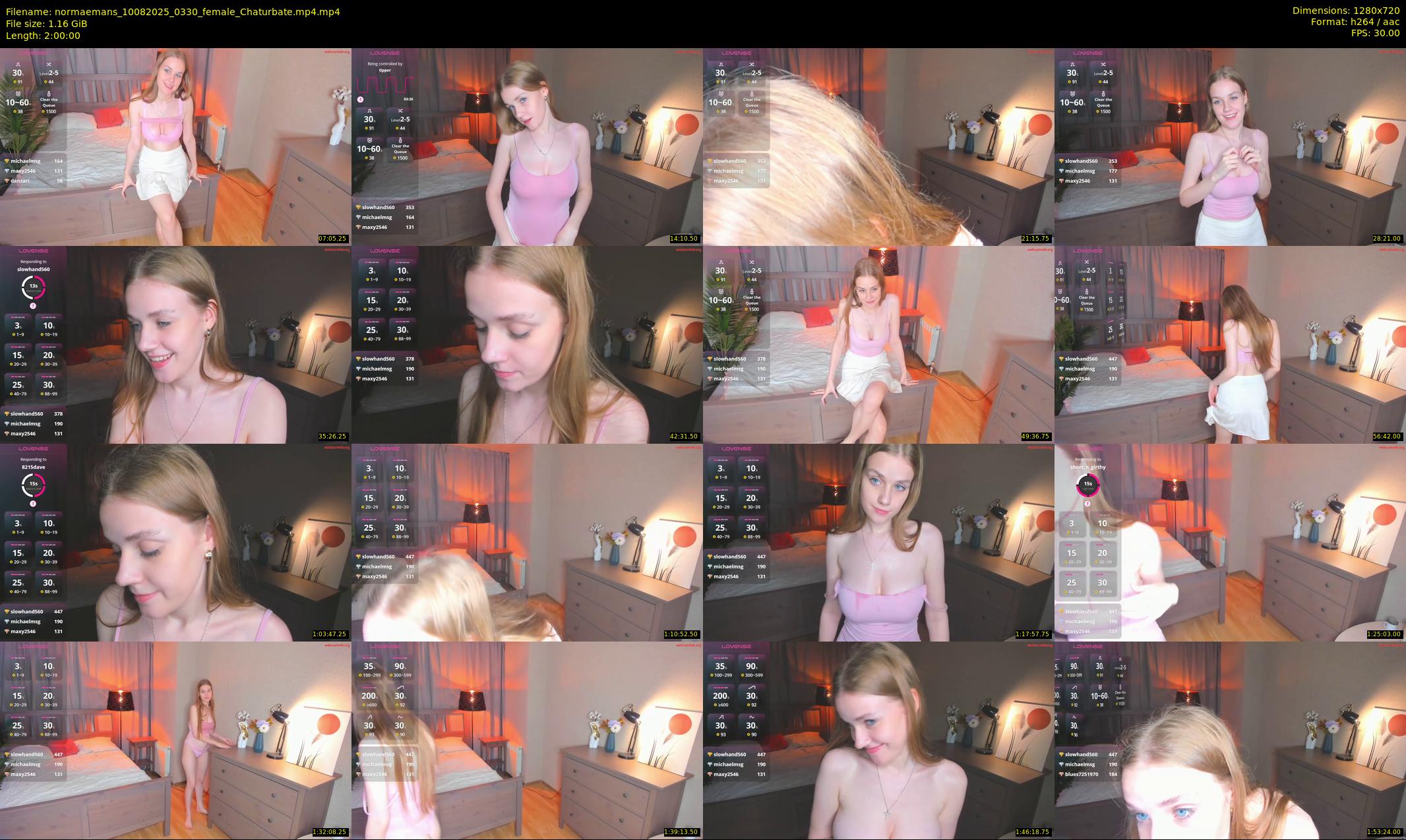 normaemans — 120 minute Chaturbate female cam show recording, 720p, Aug 10, 2025
