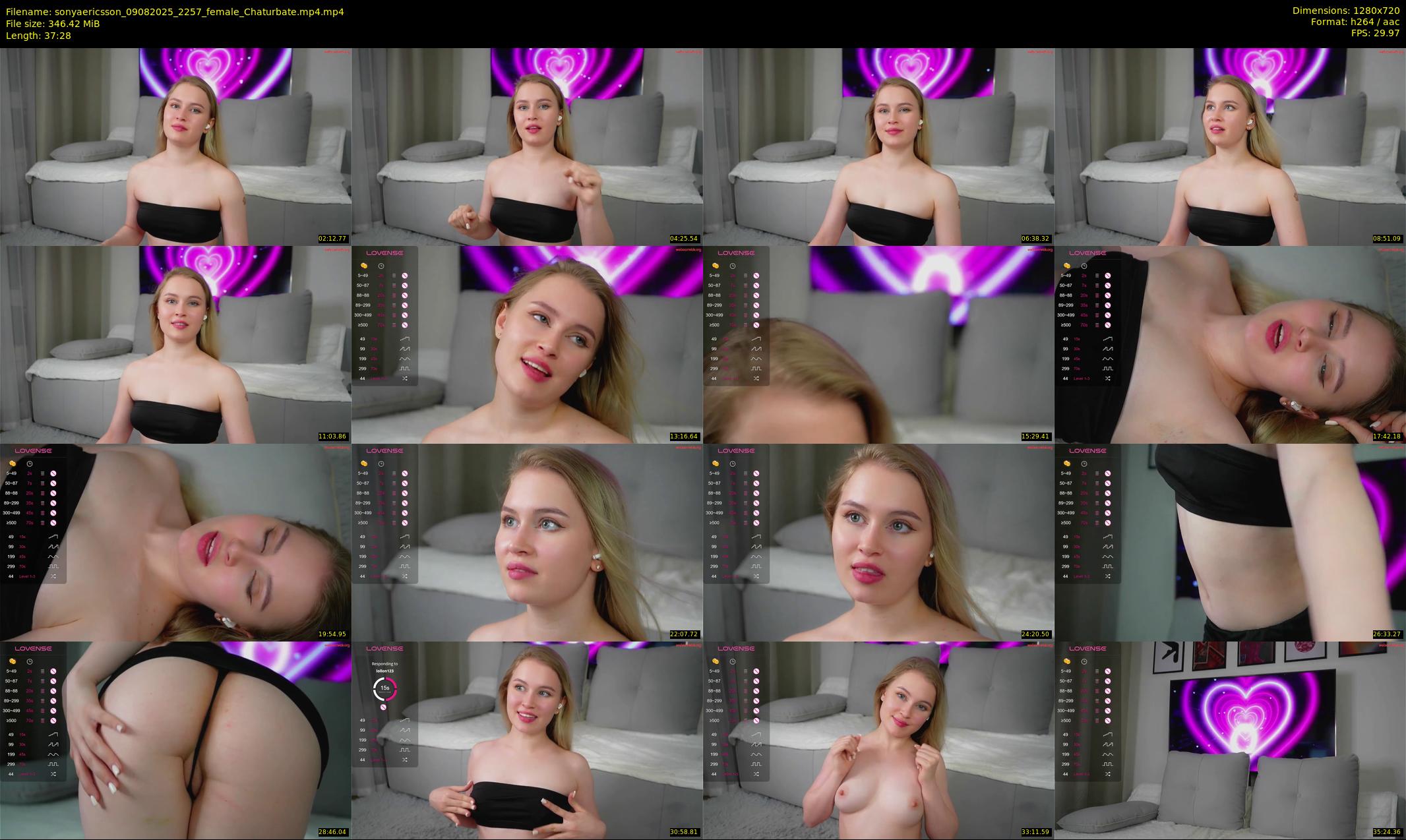 sonyaericsson — 38 minute Chaturbate female cam show recording, 720p, Aug 9, 2025