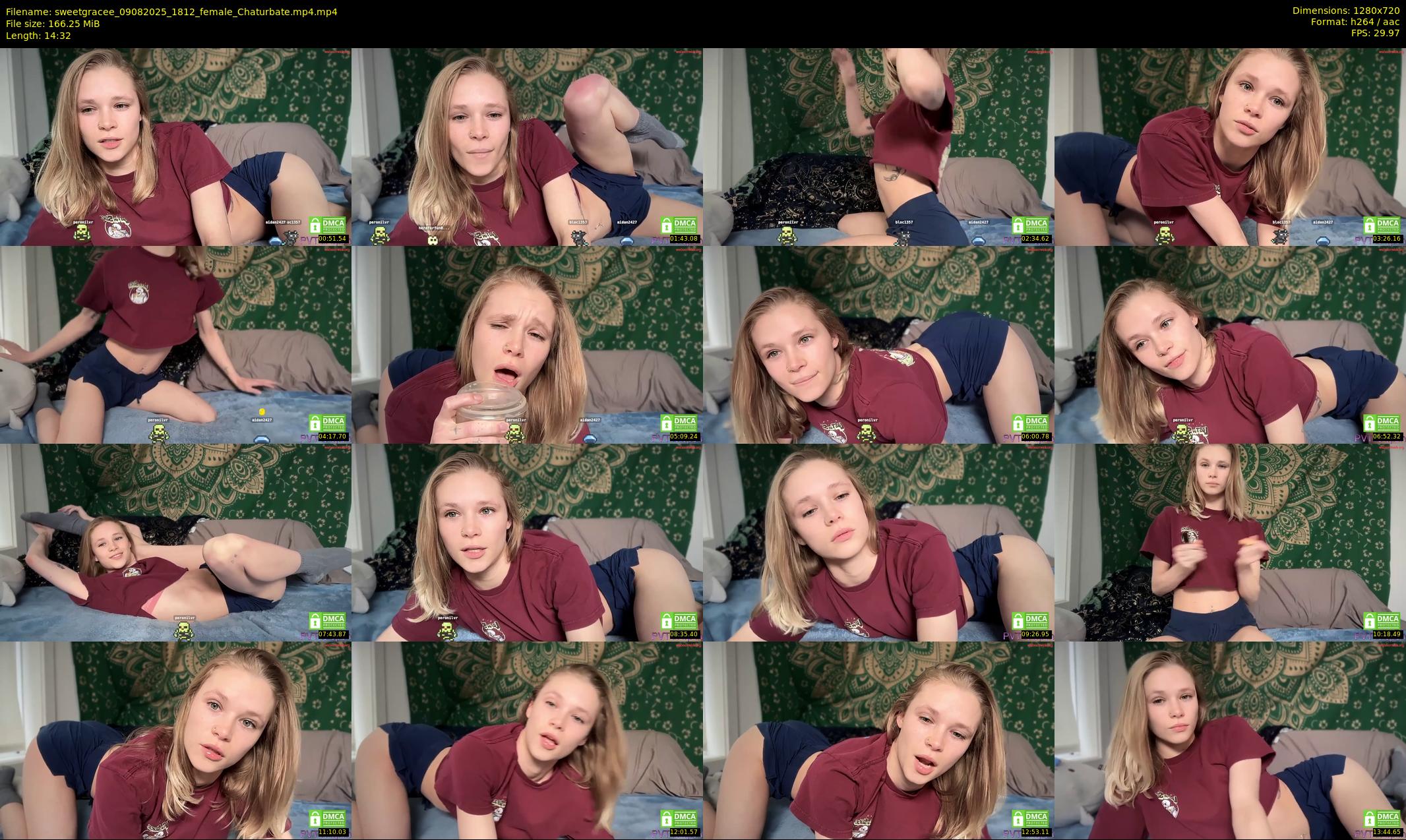 sweetgracee — 15 minute Chaturbate female cam show recording, 720p, Aug 9, 2025