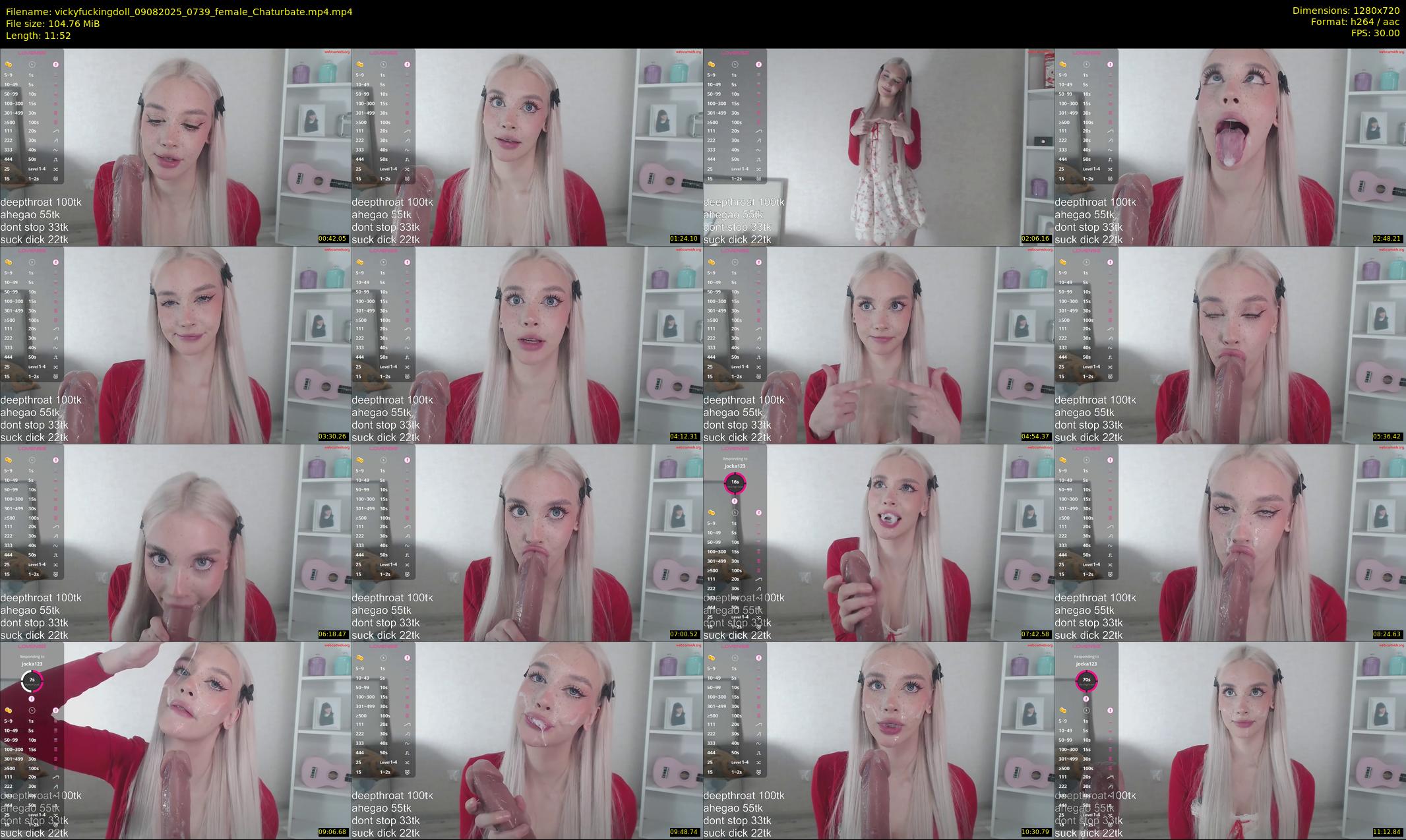 vickyfuckingdoll — 12 minute Chaturbate female cam show recording, 720p, Aug 9, 2025