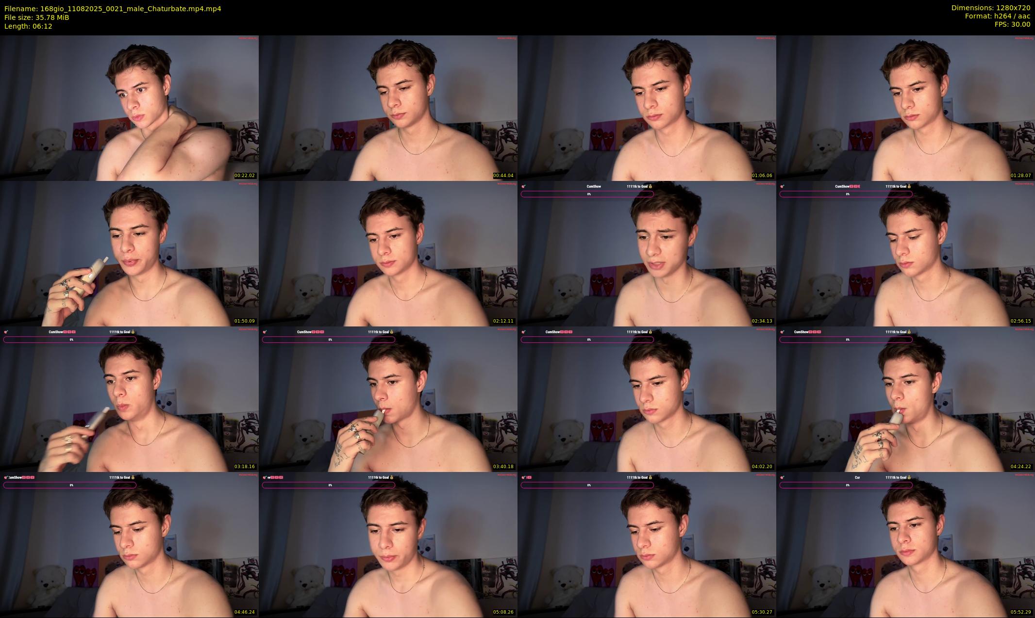 168gio — 7 minute Chaturbate male cam show recording, 720p, Aug 11, 2025