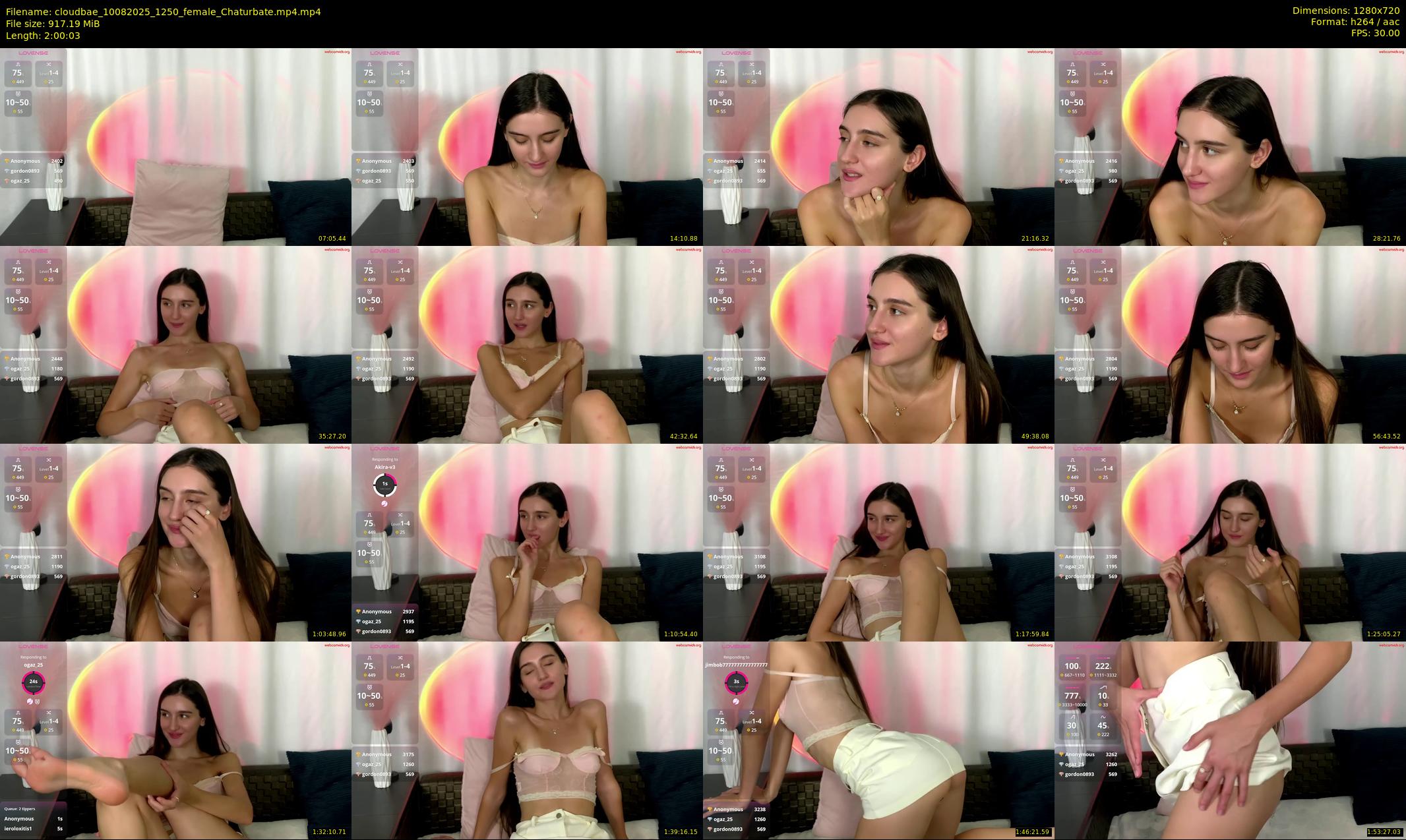 cloudbae — 121 minute Chaturbate female cam show recording, 720p, Aug 10, 2025