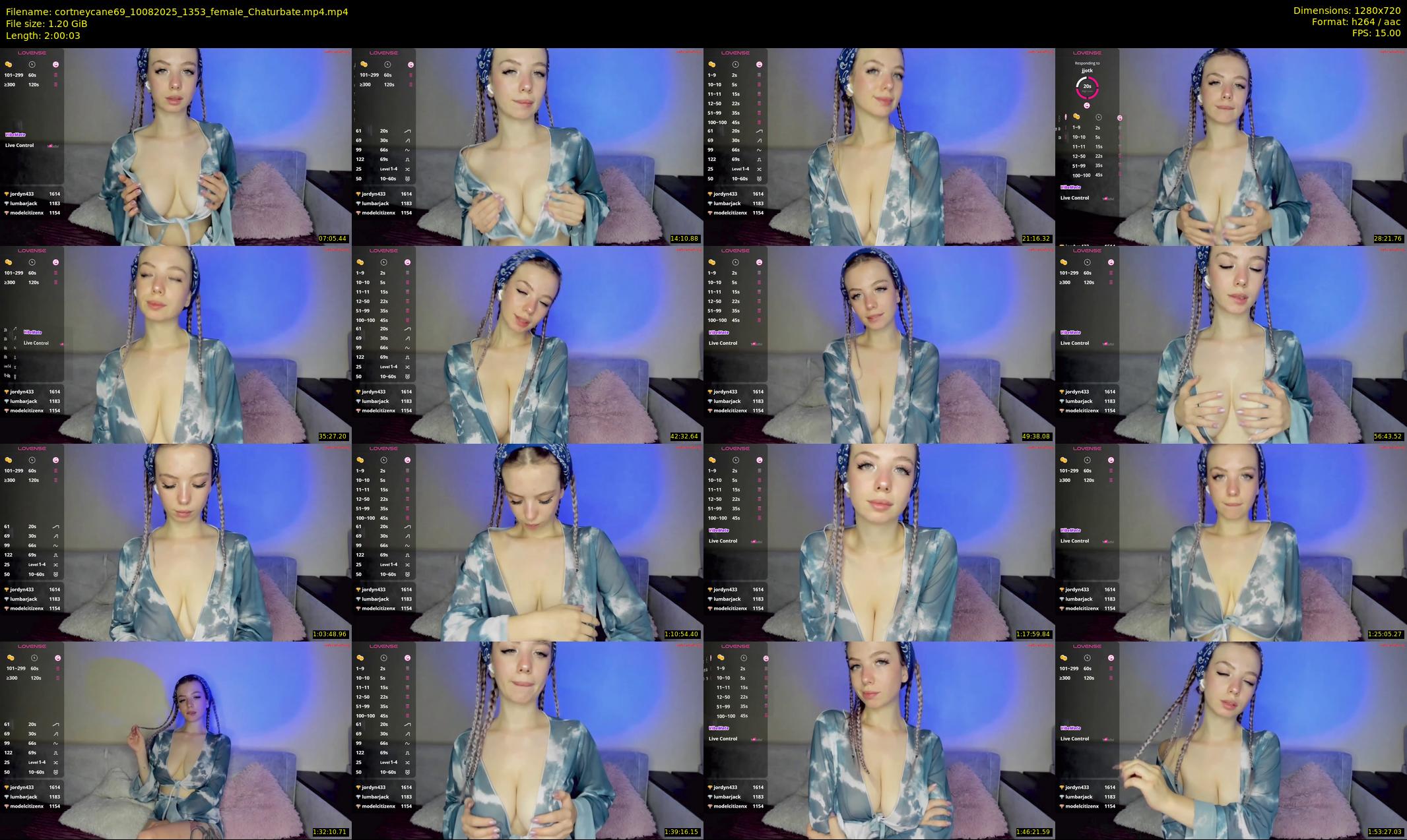 cortneycane69 — 121 minute Chaturbate female cam show recording, 720p, Aug 10, 2025