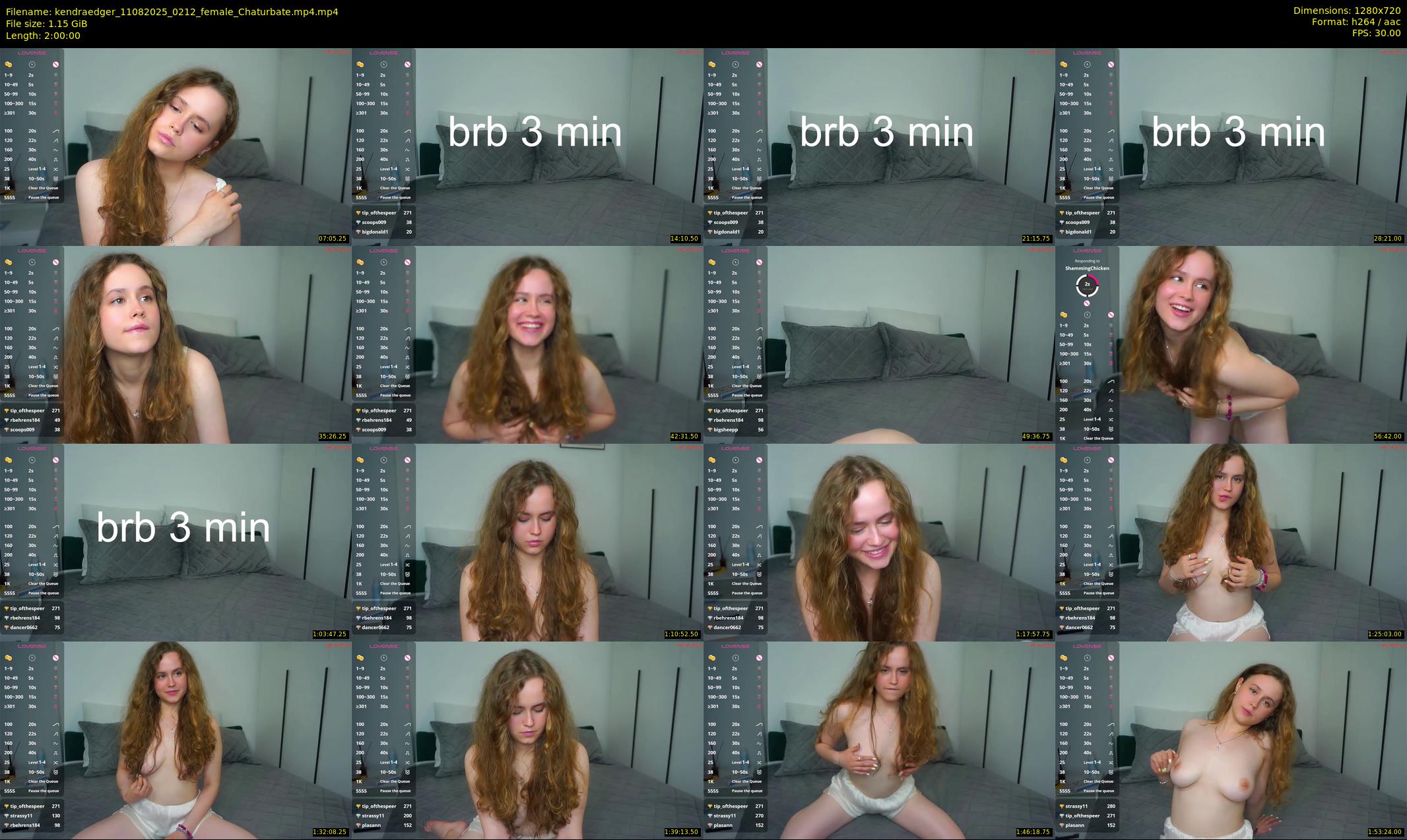 kendraedger — 120 minute Chaturbate female cam show recording, 720p, Aug 11, 2025