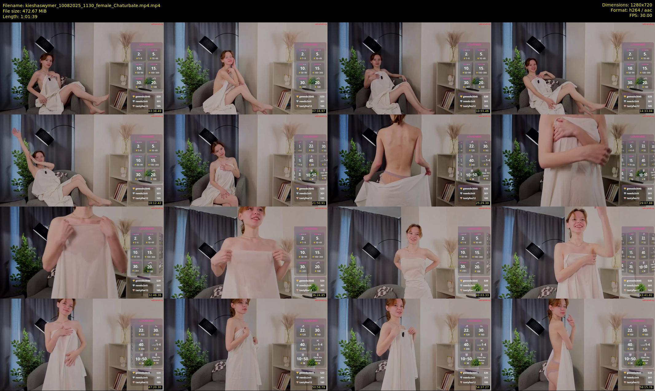 kieshaswymer — 62 minute Chaturbate female cam show recording, 720p, Aug 10, 2025