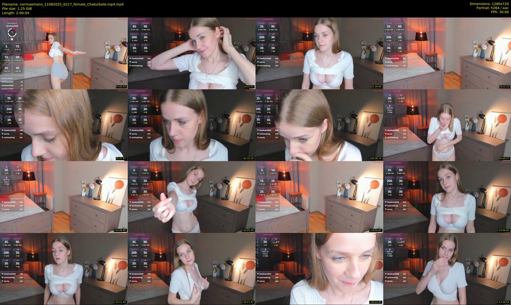 normaemans — 121 minute Chaturbate female cam show recording, 720p, Aug 11, 2025