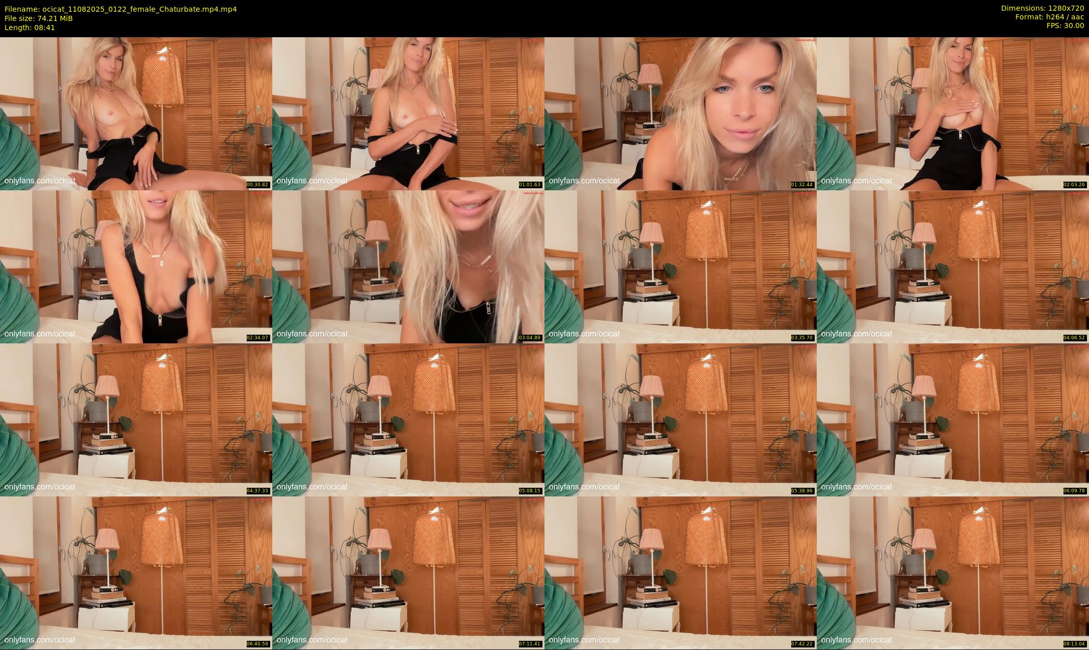 ocicat — 9 minute Chaturbate female cam show recording, 720p, Aug 11, 2025