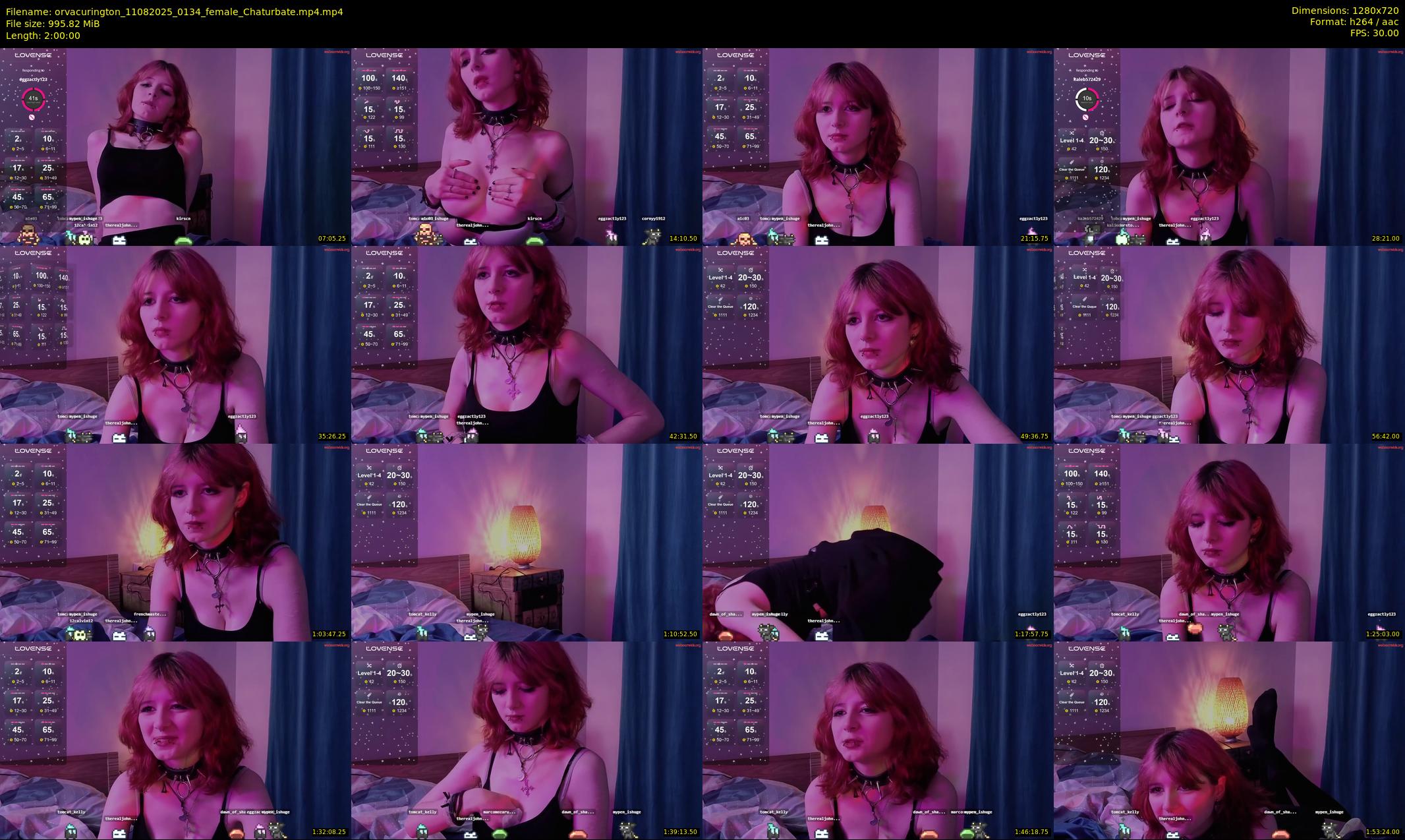 orvacurington — 120 minute Chaturbate female cam show recording, 720p, Aug 11, 2025