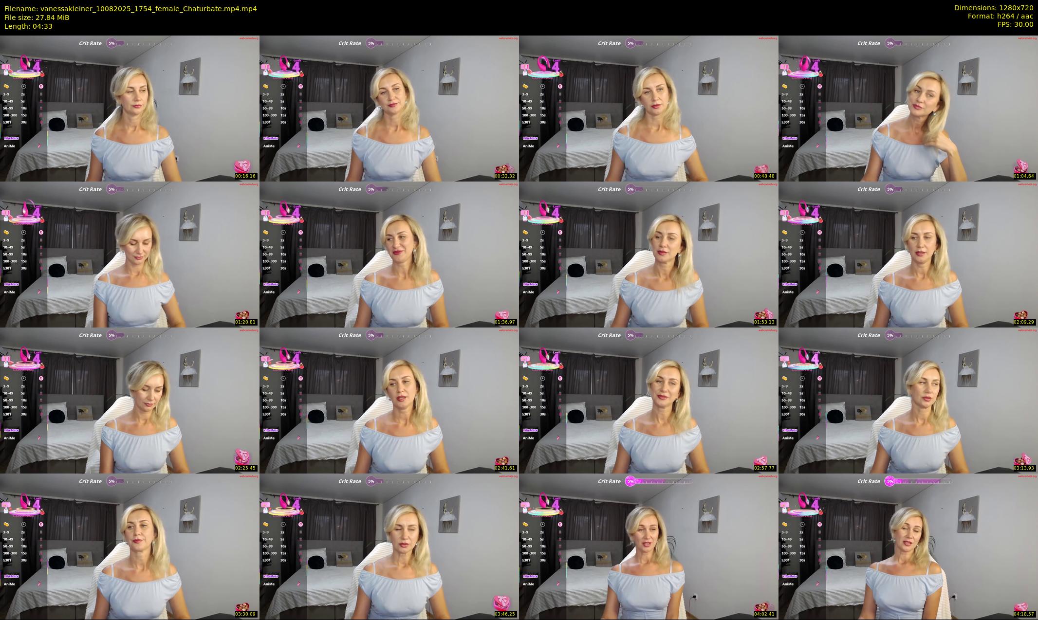 vanessakleiner — 5 minute Chaturbate female cam show recording, 720p, Aug 10, 2025