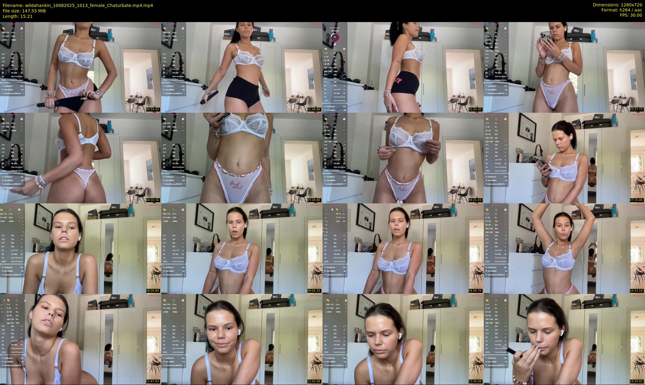 wildahankin — 16 minute Chaturbate female cam show recording, 720p, Aug 10, 2025