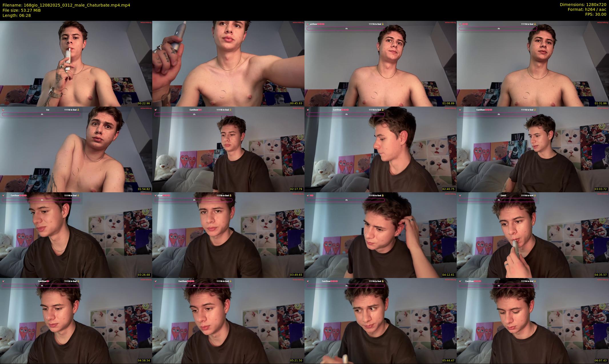168gio — 7 minute Chaturbate male cam show recording, 720p, Aug 12, 2025