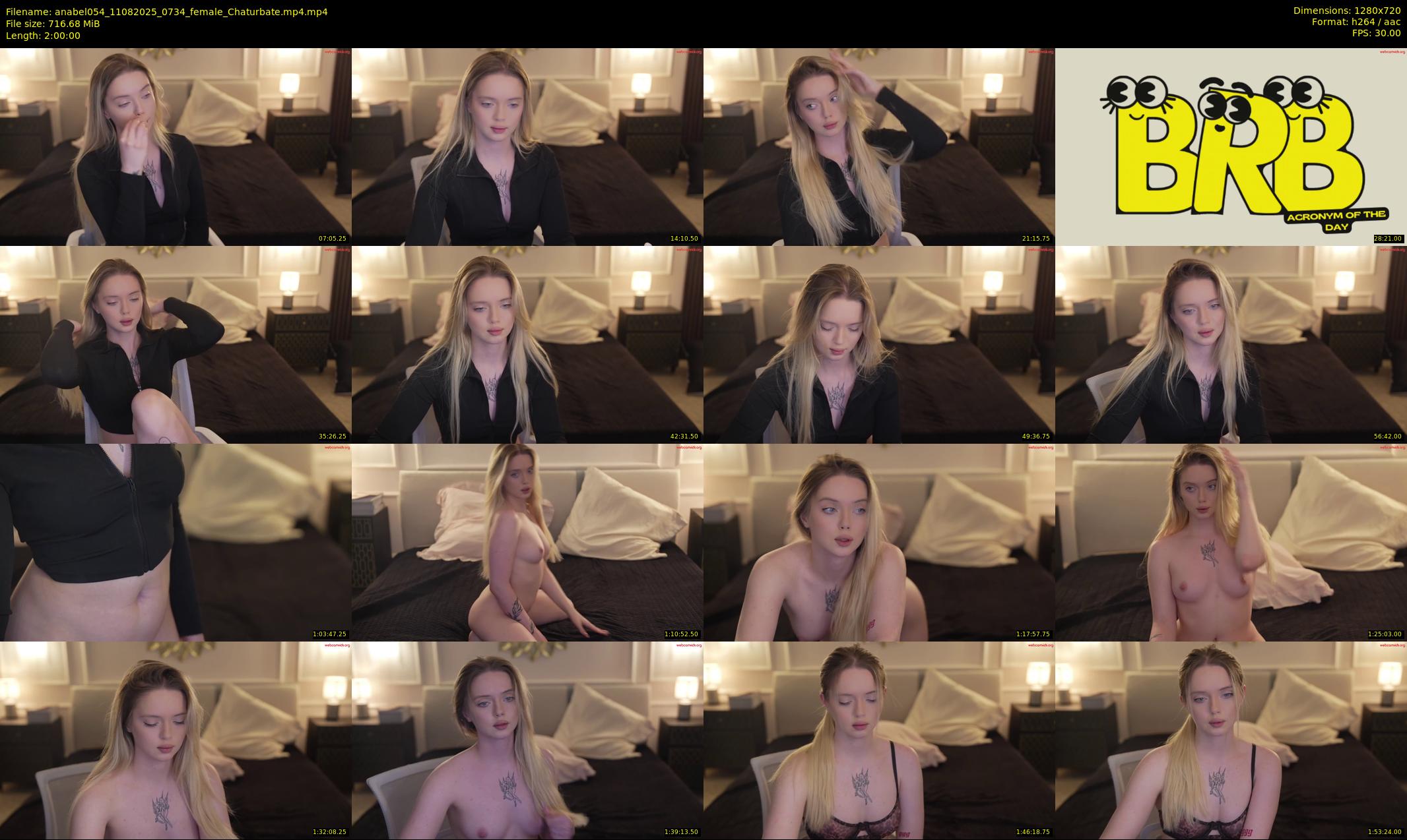 anabel054 — 120 minute Chaturbate female cam show recording, 720p, Aug 11, 2025