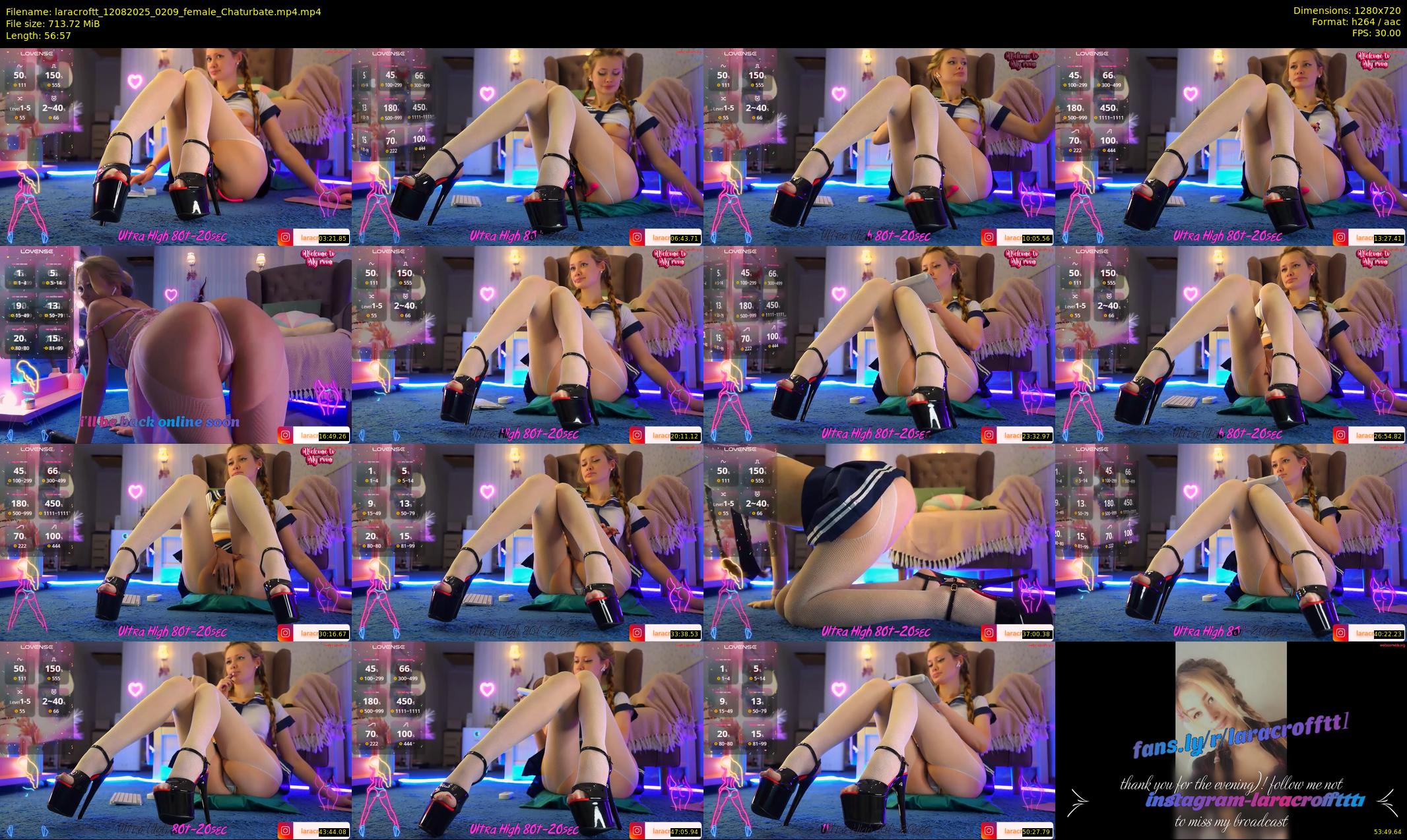 laracroftt — 57 minute Chaturbate female cam show recording, 720p, Aug 12, 2025
