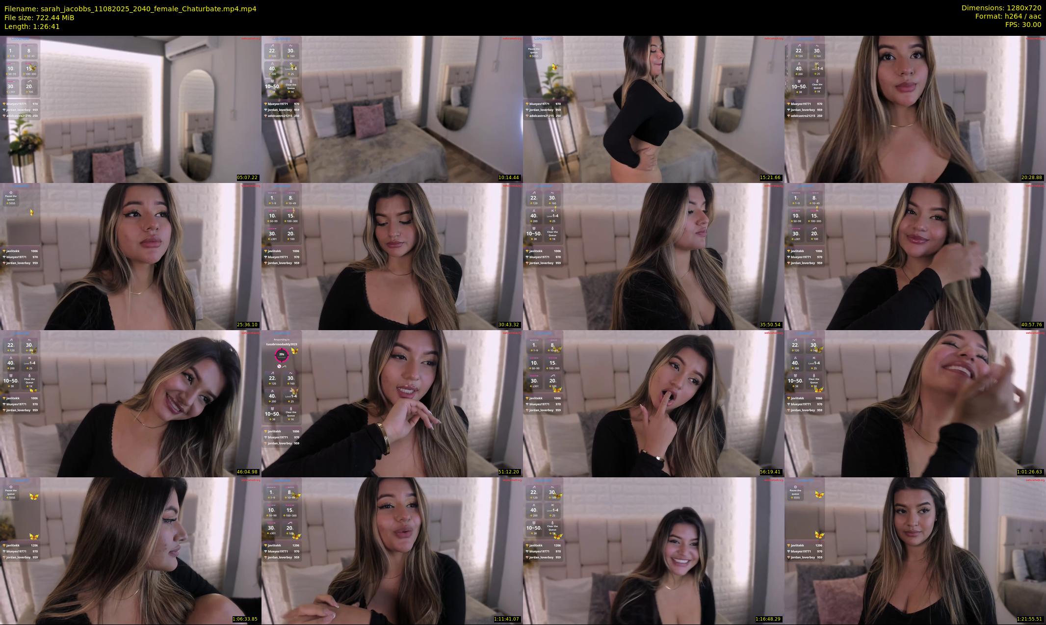sarah_jacobbs — 87 minute Chaturbate female cam show recording, 720p, Aug 11, 2025
