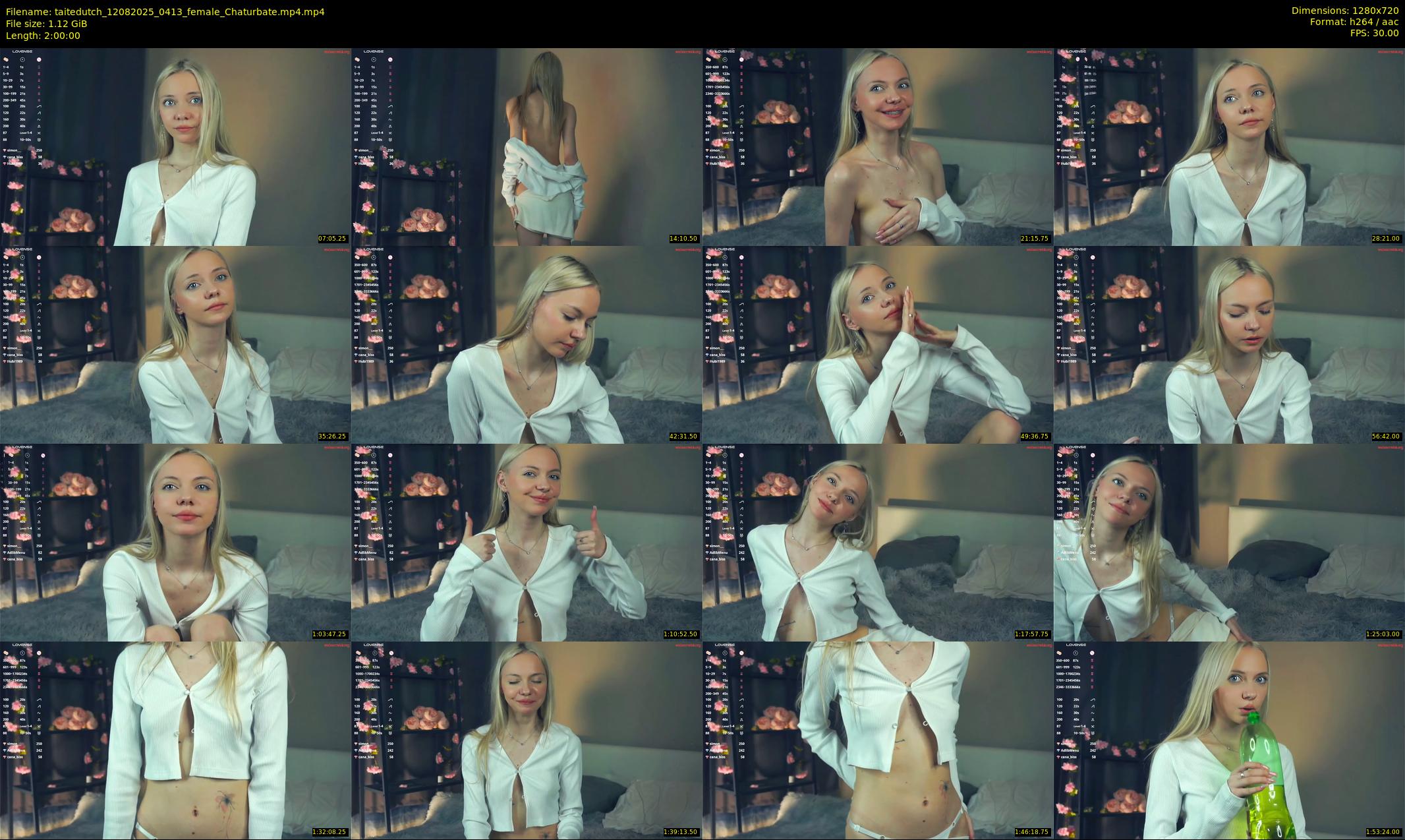 taitedutch — 120 minute Chaturbate female cam show recording, 720p, Aug 12, 2025