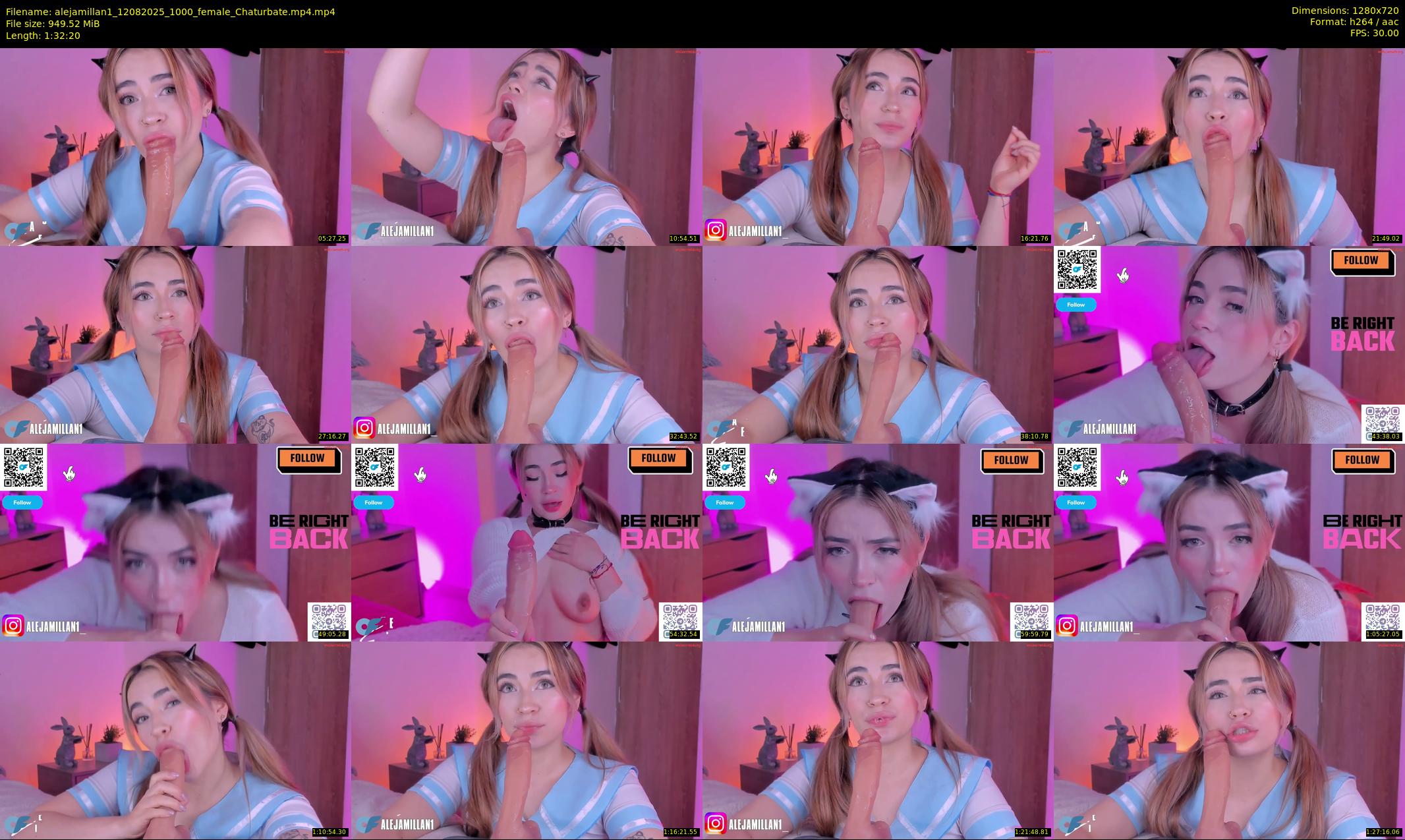 alejamillan1 — 93 minute Chaturbate female cam show recording, 720p, Aug 12, 2025
