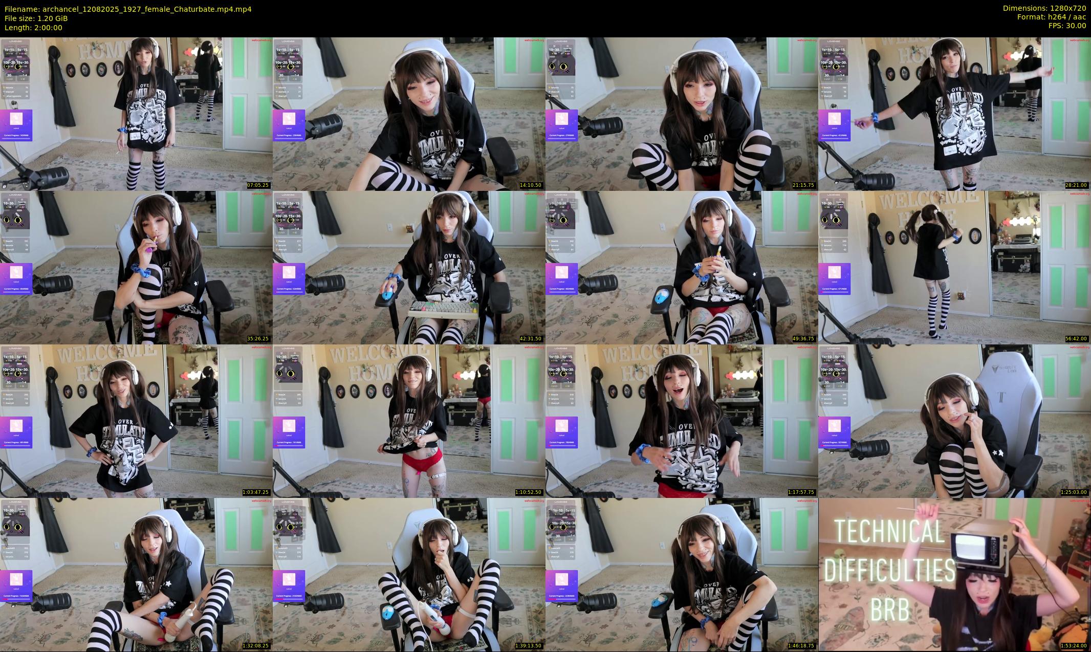 archancel — 120 minute Chaturbate female cam show recording, 720p, Aug 12, 2025