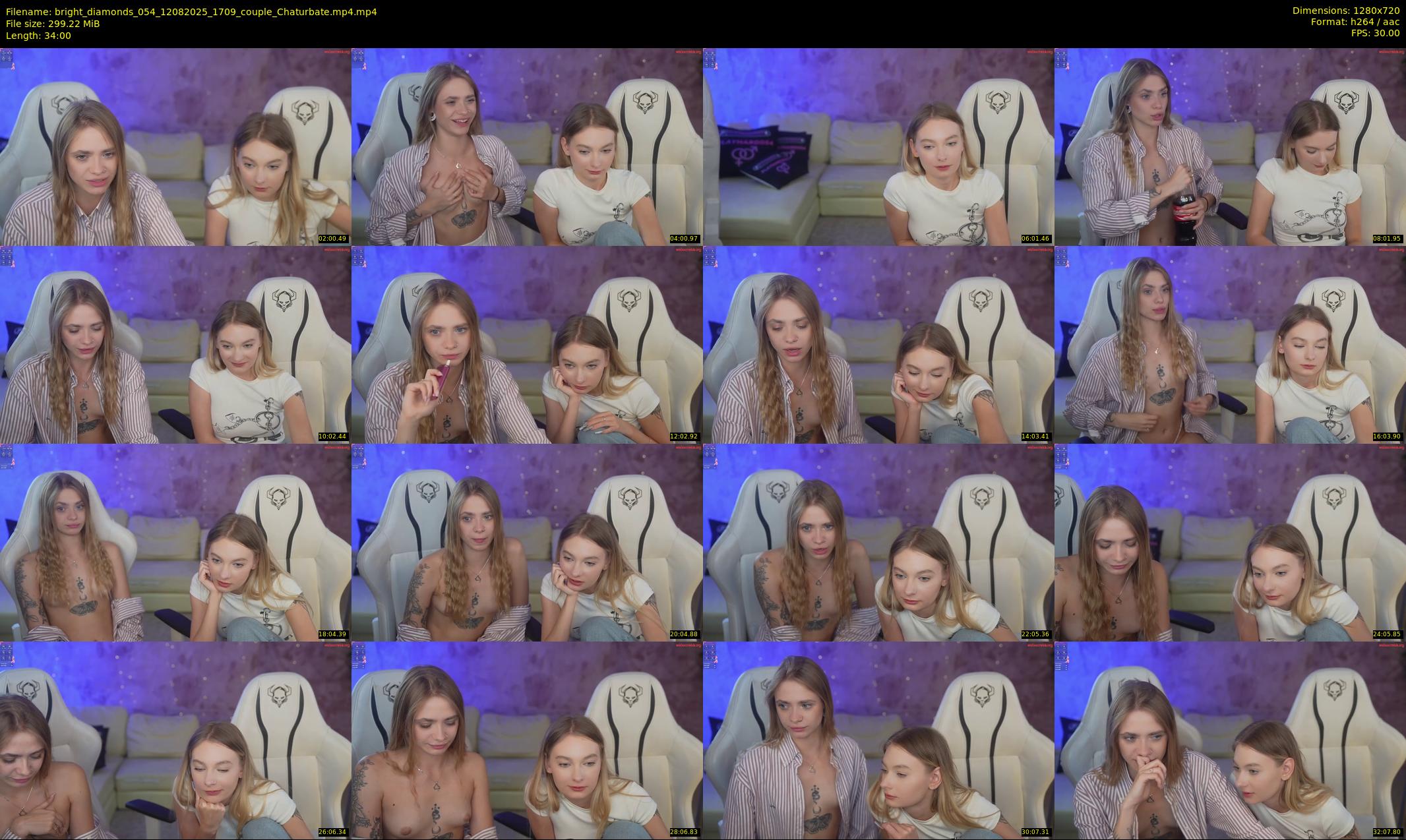 bright_diamonds_054 — 34 minute Chaturbate couple cam show recording, 720p, Aug 12, 2025