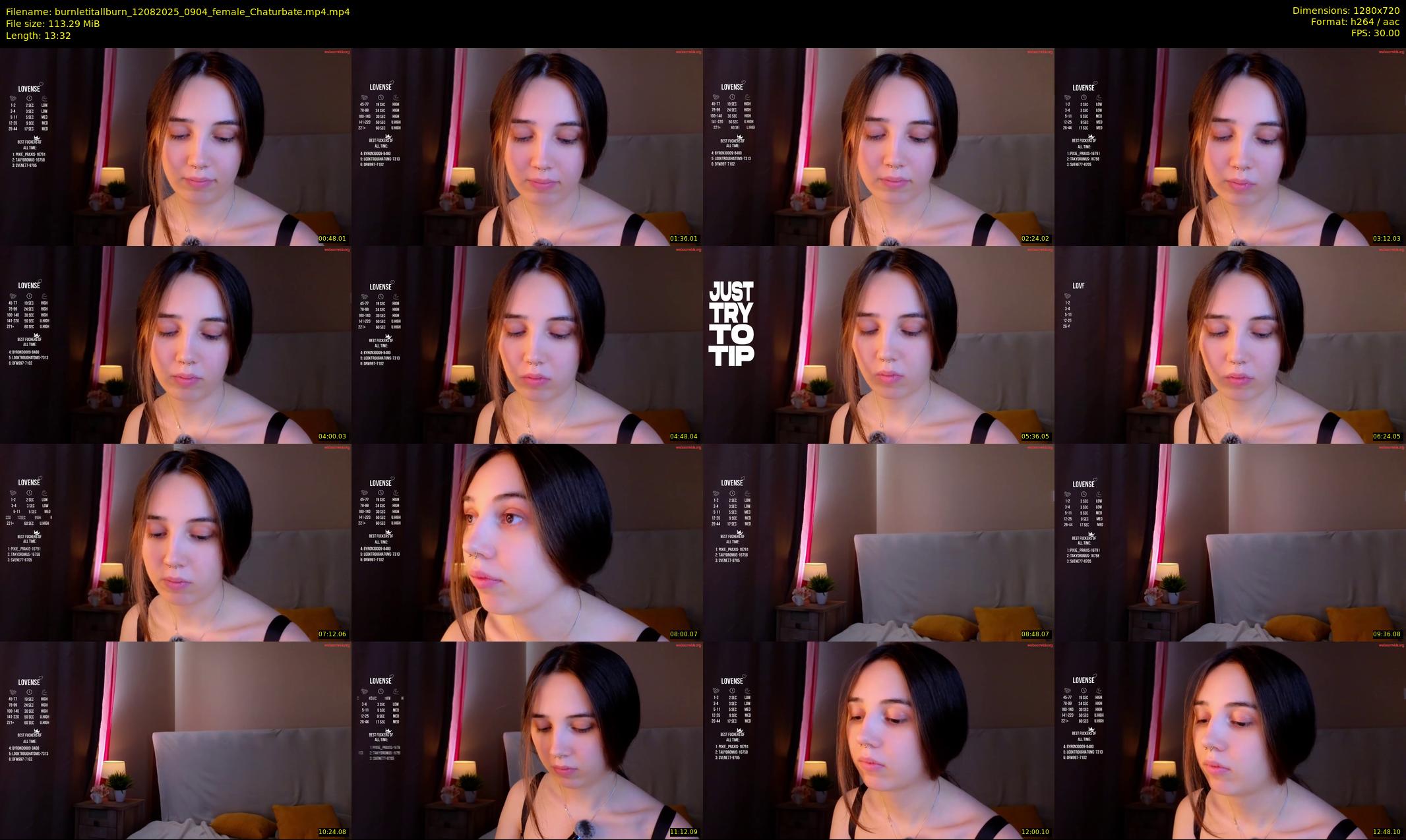 burnletitallburn — 14 minute Chaturbate female cam show recording, 720p, Aug 12, 2025