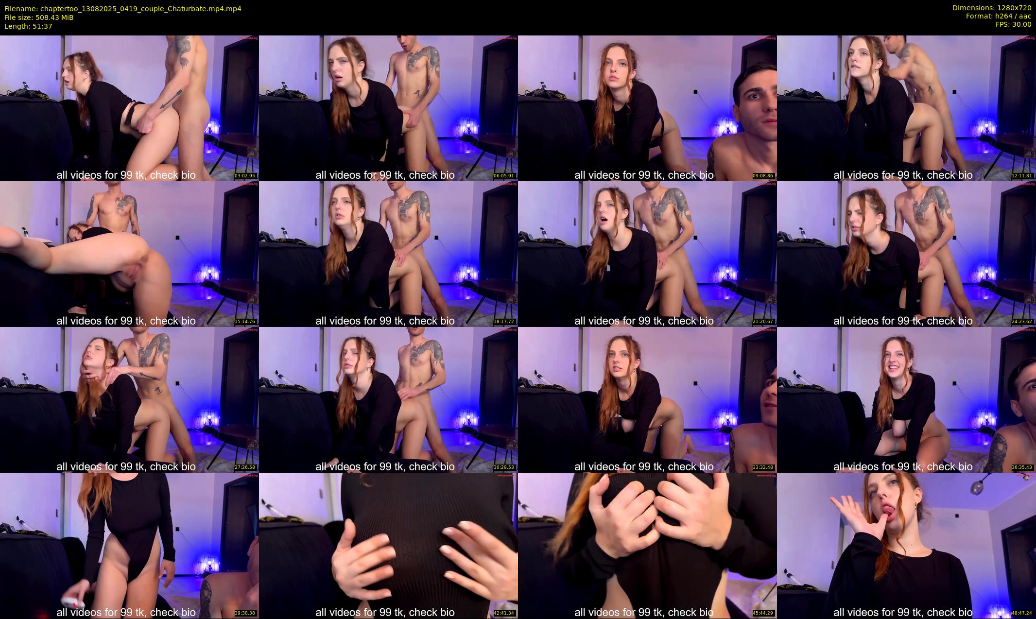 chaptertoo — 52 minute Chaturbate couple cam show recording, 720p, Aug 13, 2025