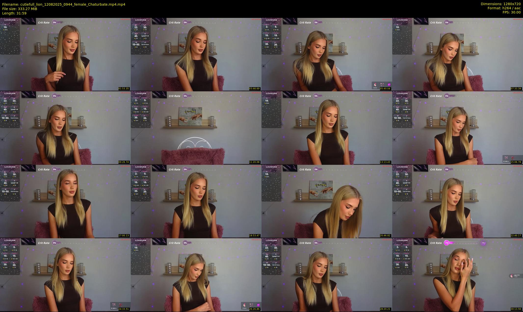 cutiefull_lion — 32 minute Chaturbate female cam show recording, 720p, Aug 12, 2025