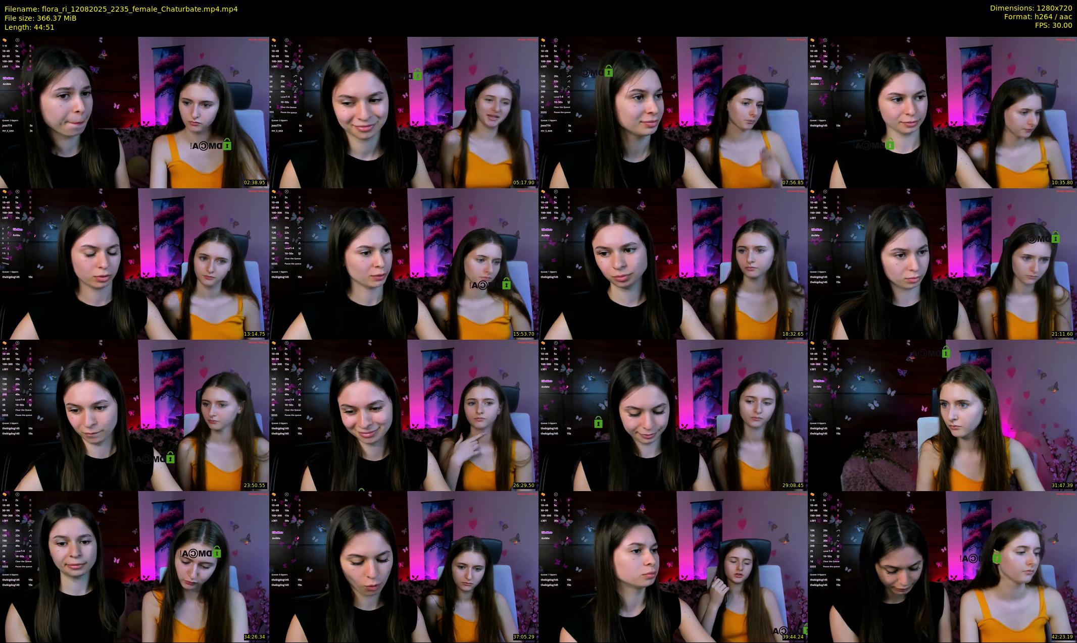 flora_ri — 45 minute Chaturbate female cam show recording, 720p, Aug 12, 2025