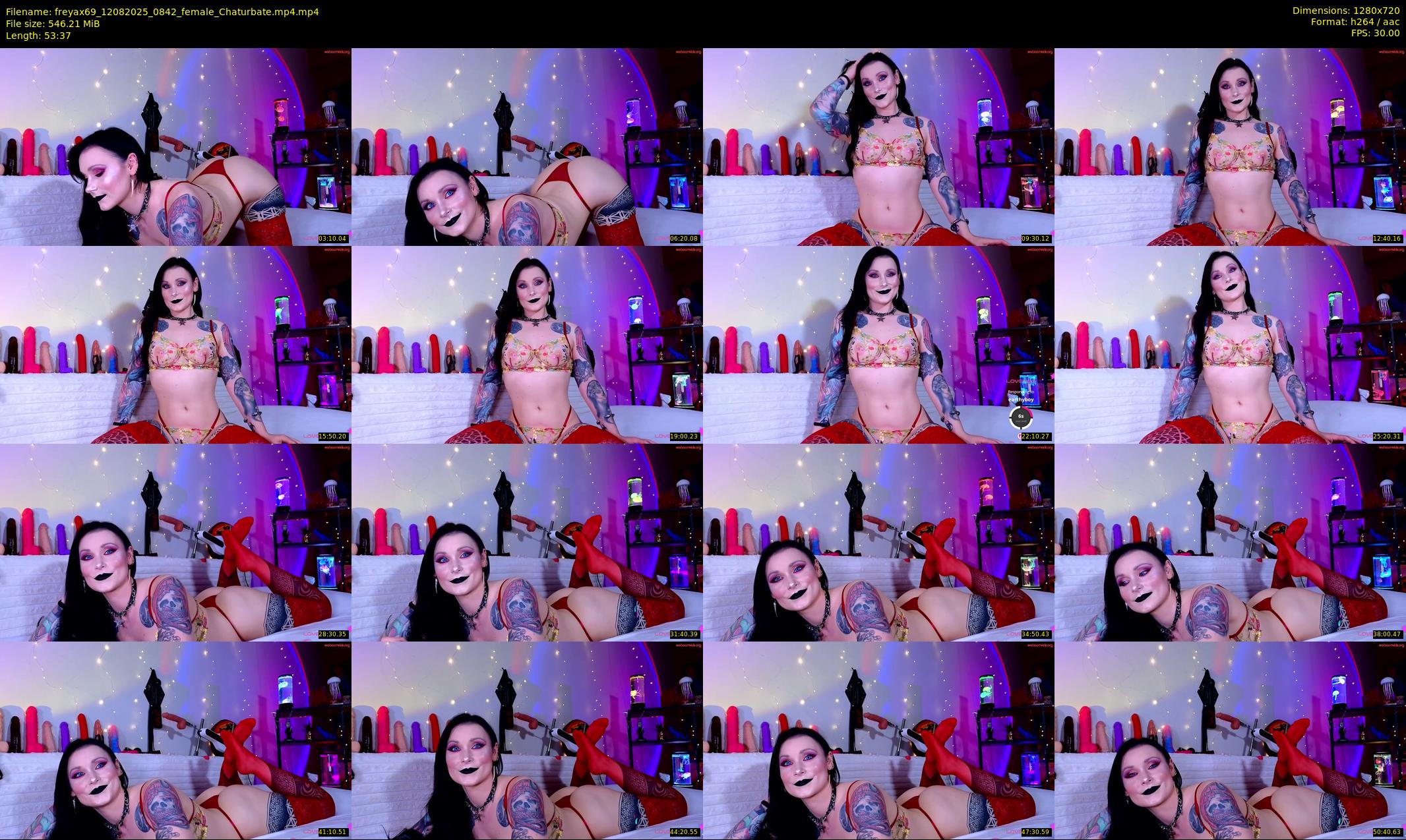 freyax69 — 54 minute Chaturbate female cam show recording, 720p, Aug 12, 2025