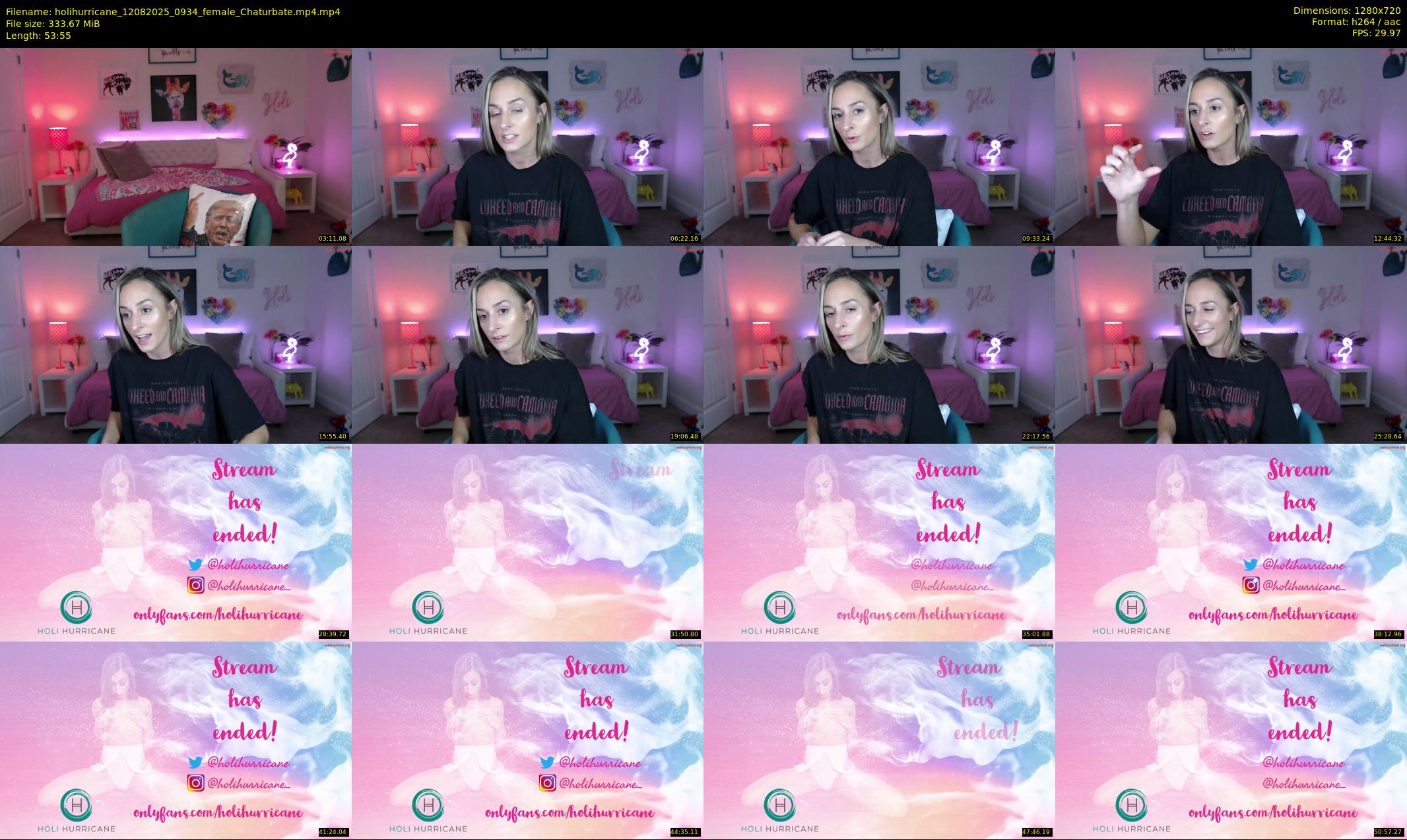 holihurricane — 54 minute Chaturbate female cam show recording, 720p, Aug 12, 2025