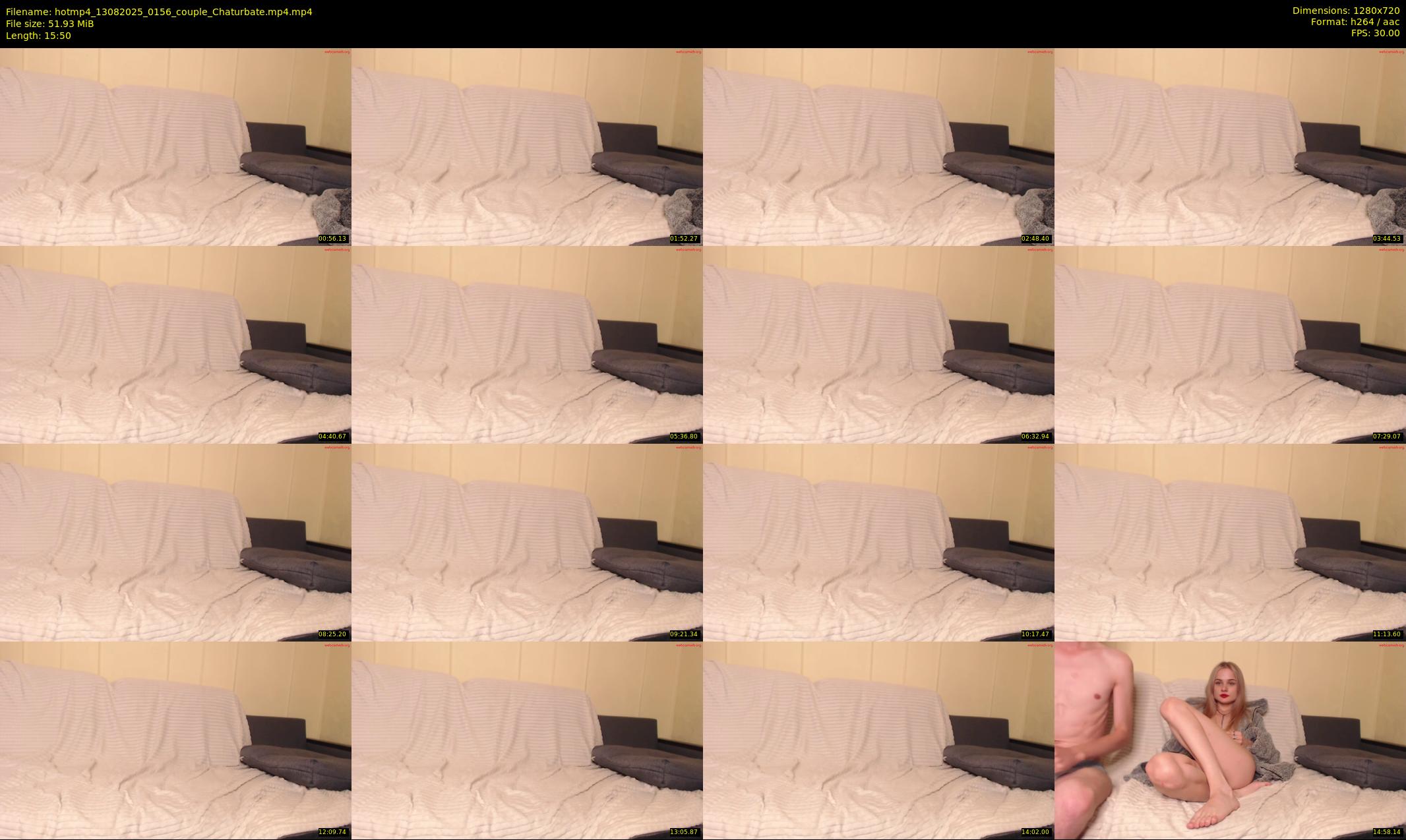 hotmp4 — 16 minute Chaturbate couple cam show recording, 720p, Aug 13, 2025