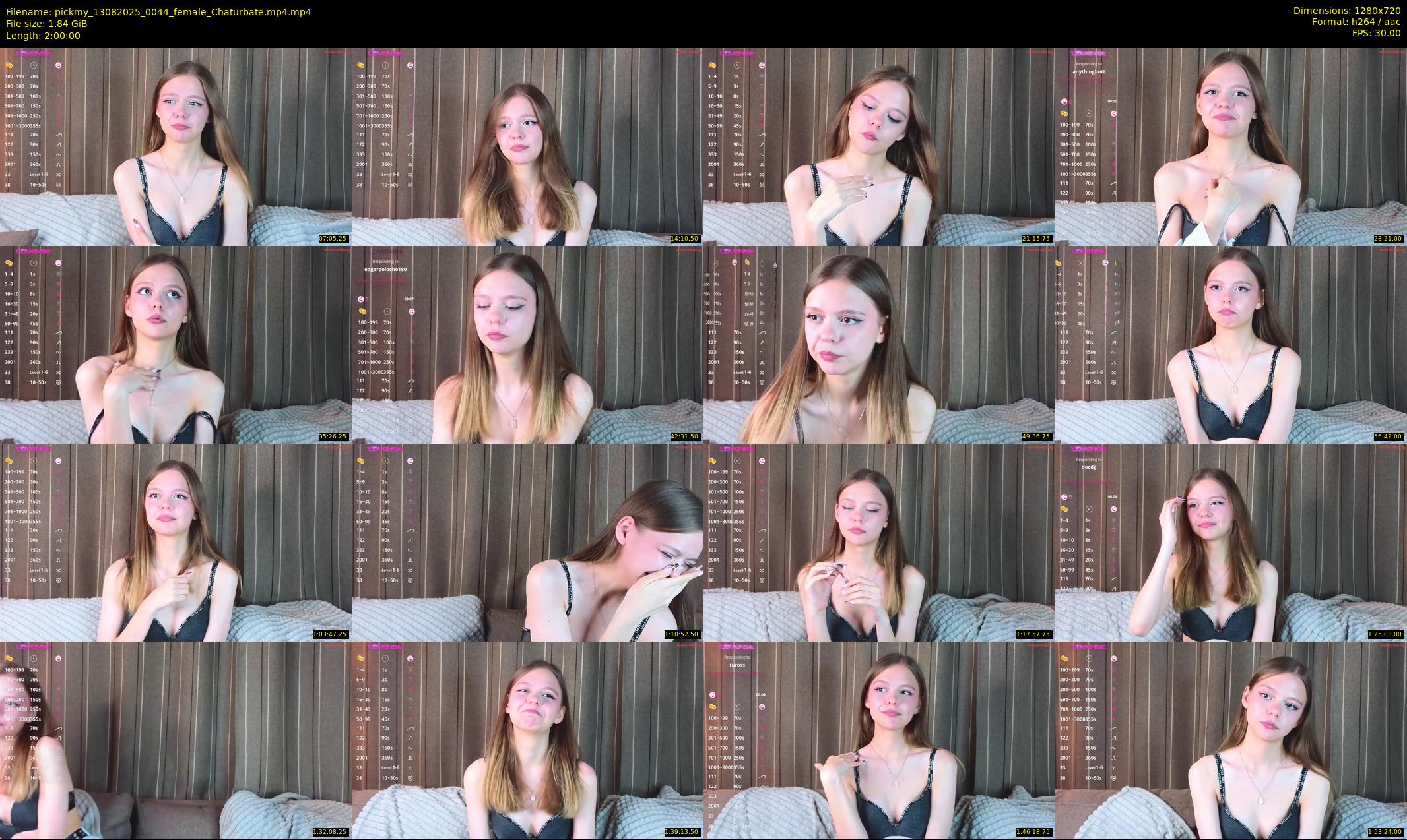 pickmy — 120 minute Chaturbate female cam show recording, 720p, Aug 13, 2025