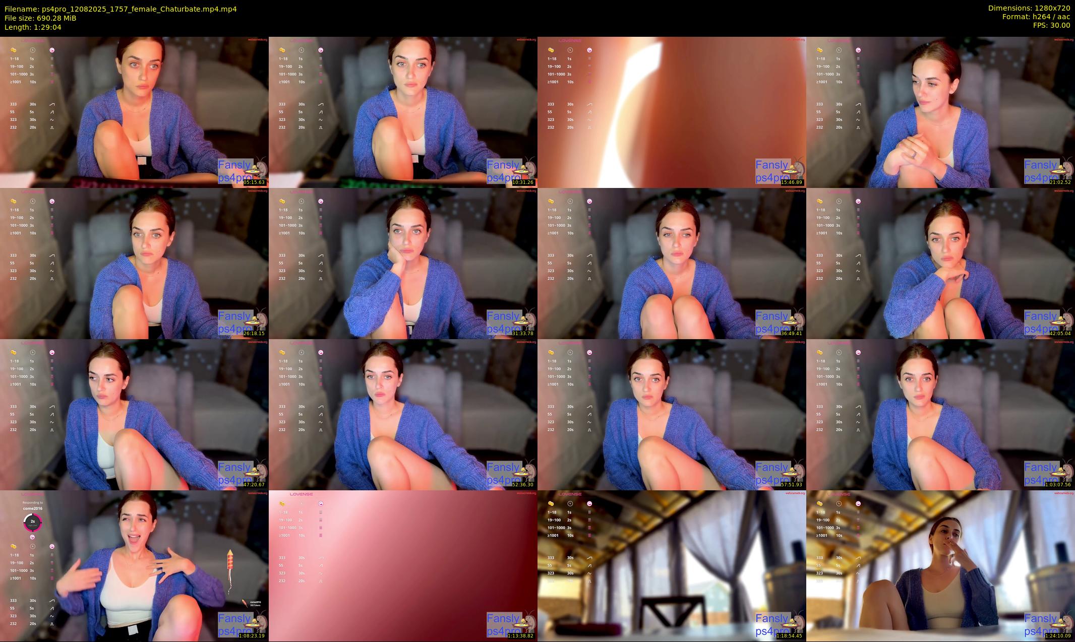 ps4pro — 90 minute Chaturbate female cam show recording, 720p, Aug 12, 2025