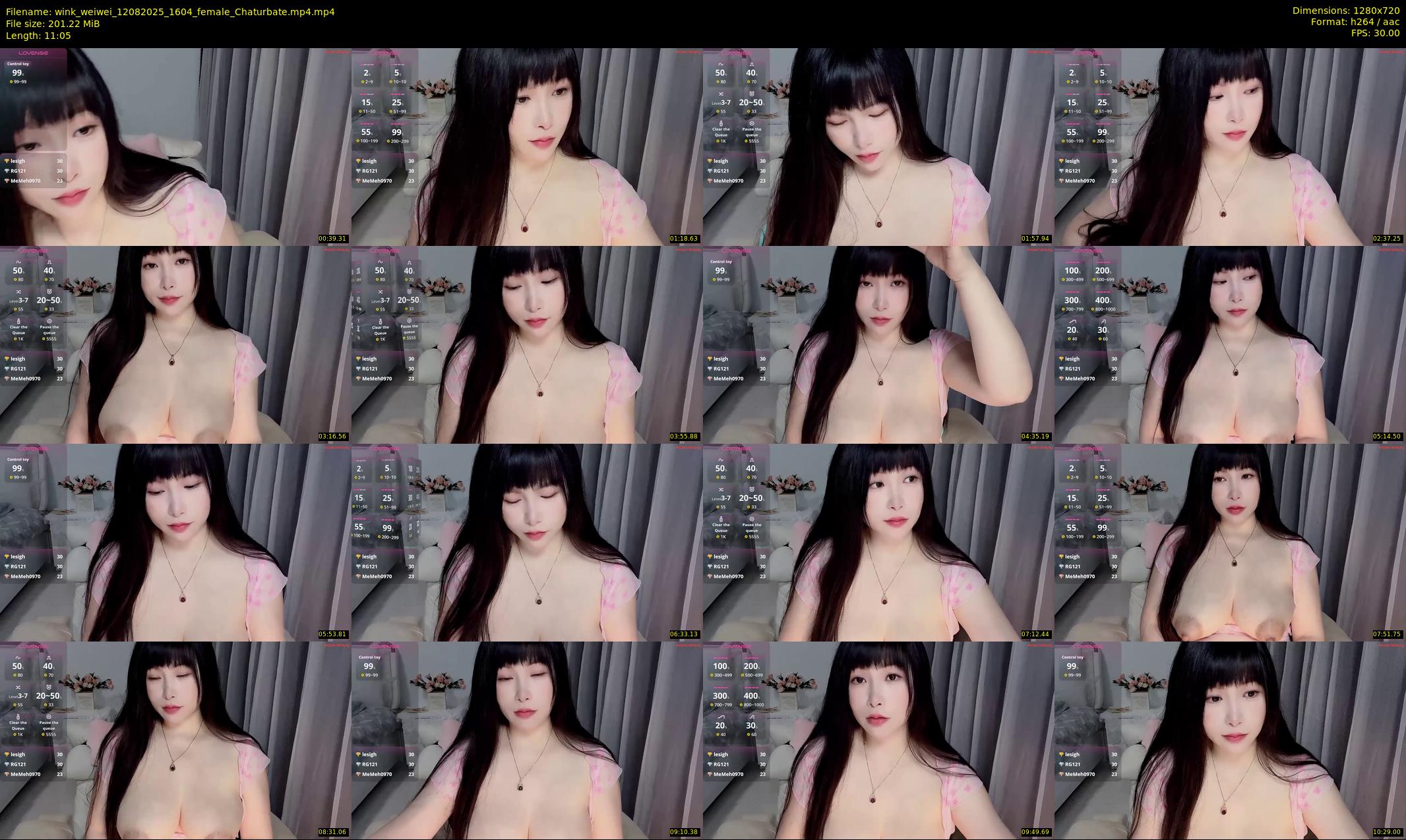 wink_weiwei — 12 minute Chaturbate female cam show recording, 720p, Aug 12, 2025