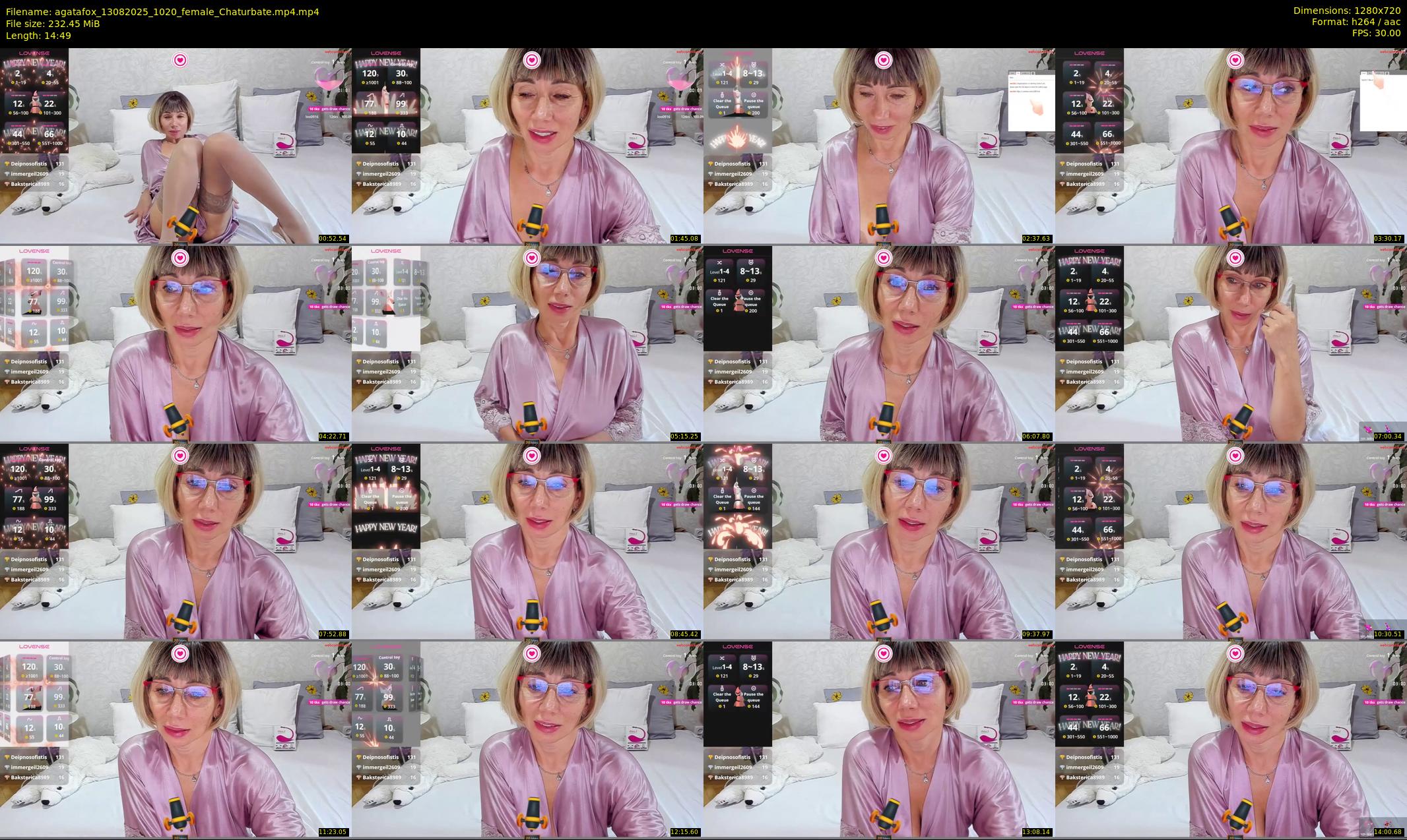 agatafox — 15 minute Chaturbate female cam show recording, 720p, Aug 13, 2025