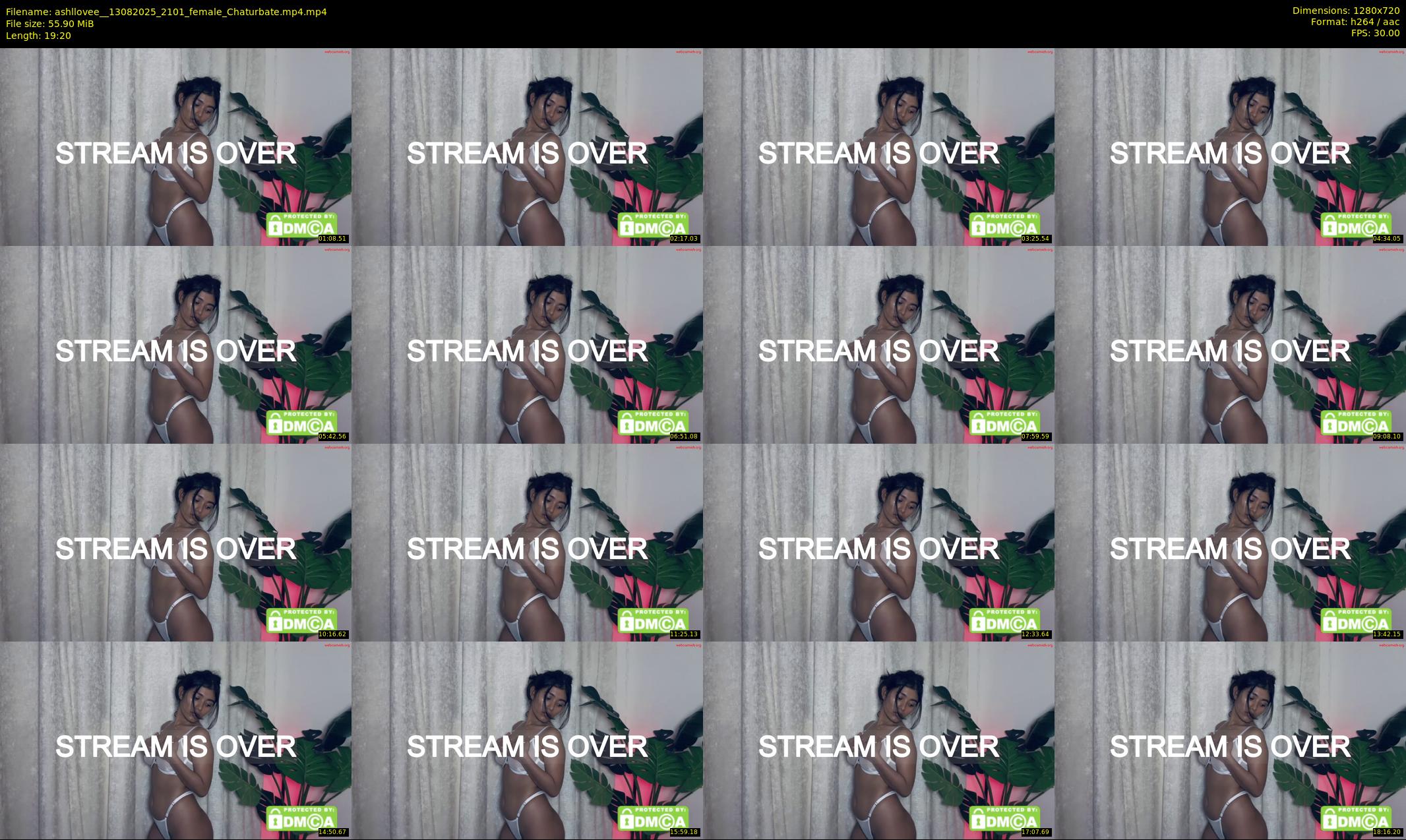 ashllovee_ — 20 minute Chaturbate female cam show recording, 720p, Aug 13, 2025
