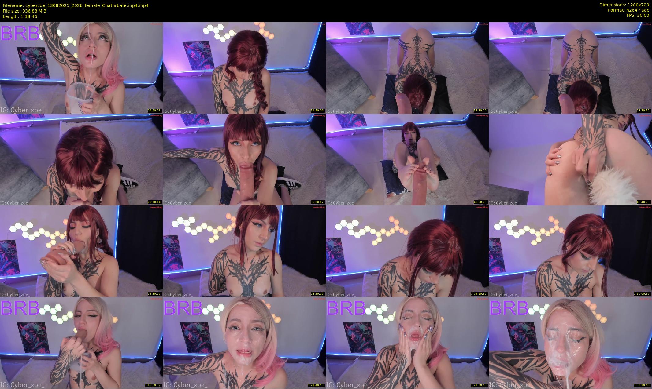cyberzoe — 99 minute Chaturbate female cam show recording, 720p, Aug 13, 2025