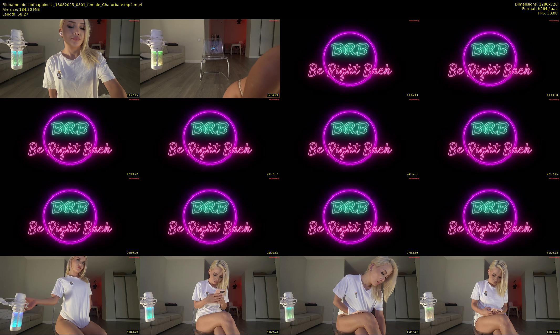 doseofhappiness — 59 minute Chaturbate female cam show recording, 720p, Aug 13, 2025