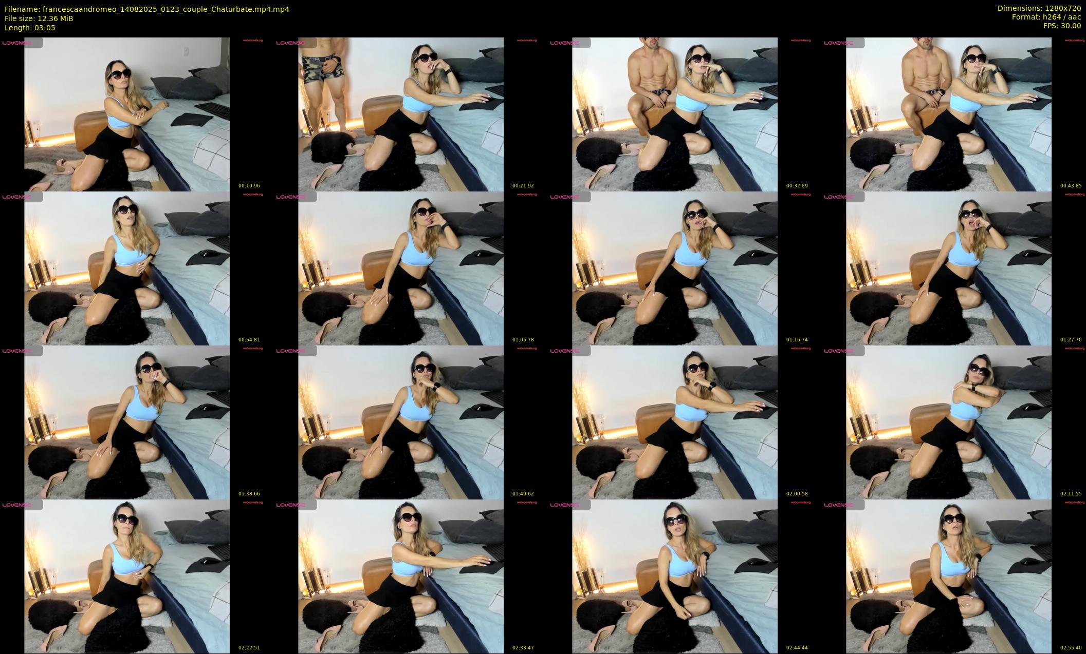 francescaandromeo — 4 minute Chaturbate couple cam show recording, 720p, Aug 14, 2025