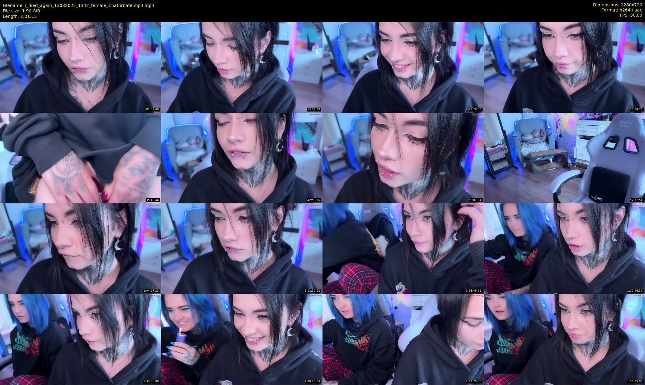 i_died_again — 122 minute Chaturbate female cam show recording, 720p, Aug 13, 2025
