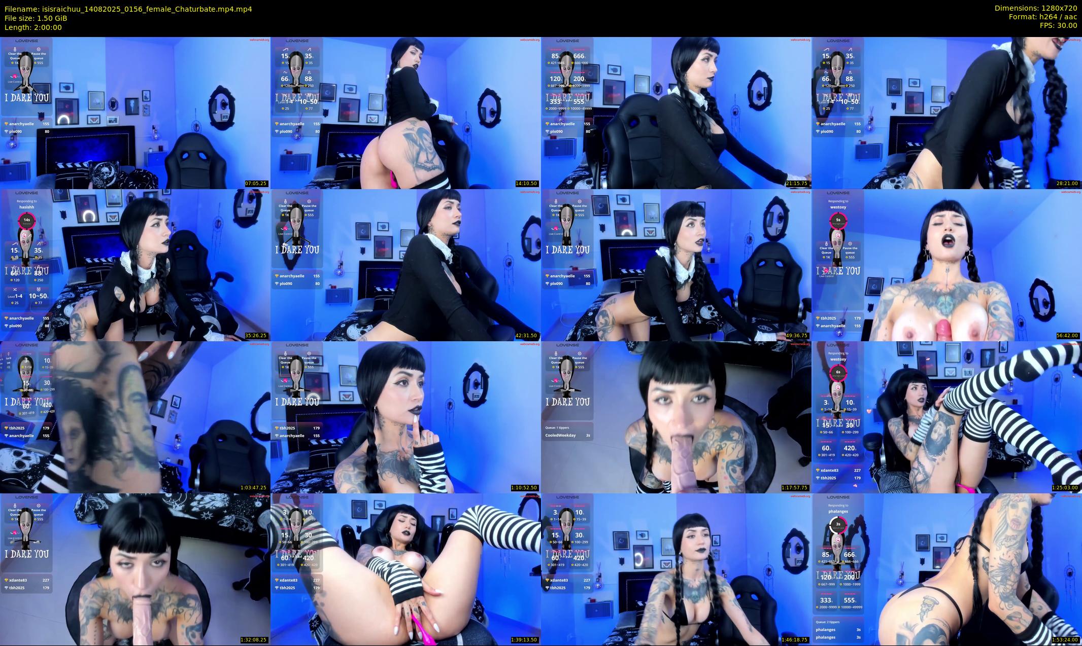 isisraichuu — 120 minute Chaturbate female cam show recording, 720p, Aug 14, 2025