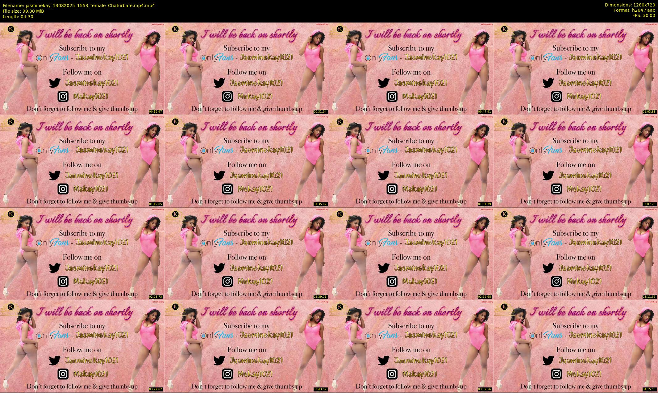 jasminekay — 5 minute Chaturbate female cam show recording, 720p, Aug 13, 2025