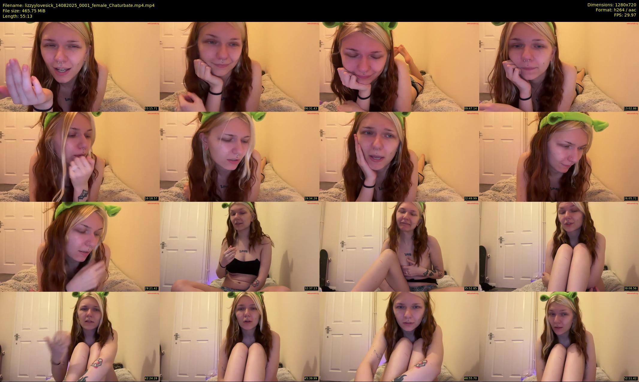 lizzyylovesick — 56 minute Chaturbate female cam show recording, 720p, Aug 14, 2025