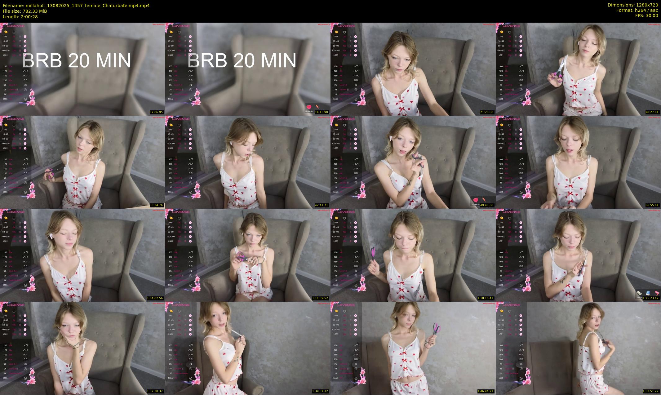 millaholt — 121 minute Chaturbate female cam show recording, 720p, Aug 13, 2025