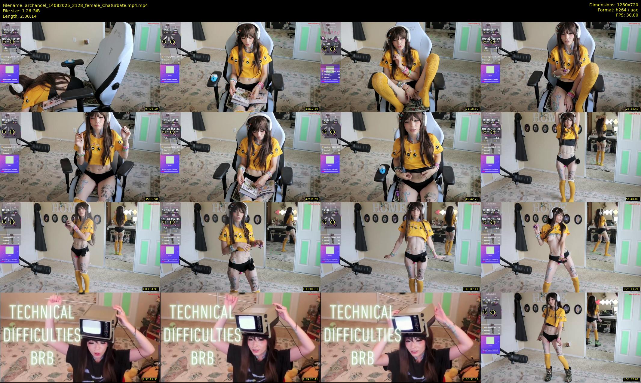 archancel — 121 minute Chaturbate female cam show recording, 720p, Aug 14, 2025