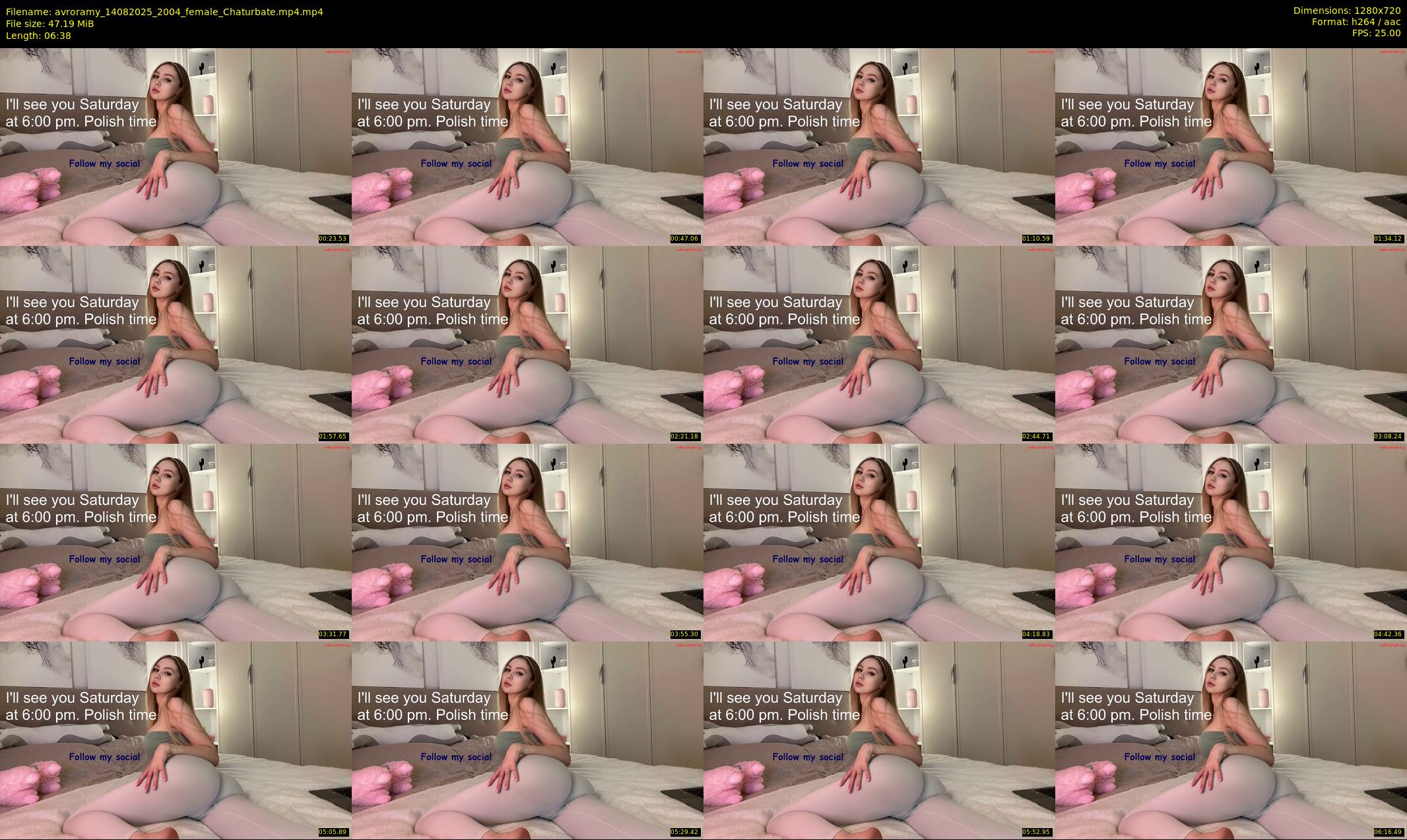 avroramy — 7 minute Chaturbate female cam show recording, 720p, Aug 14, 2025